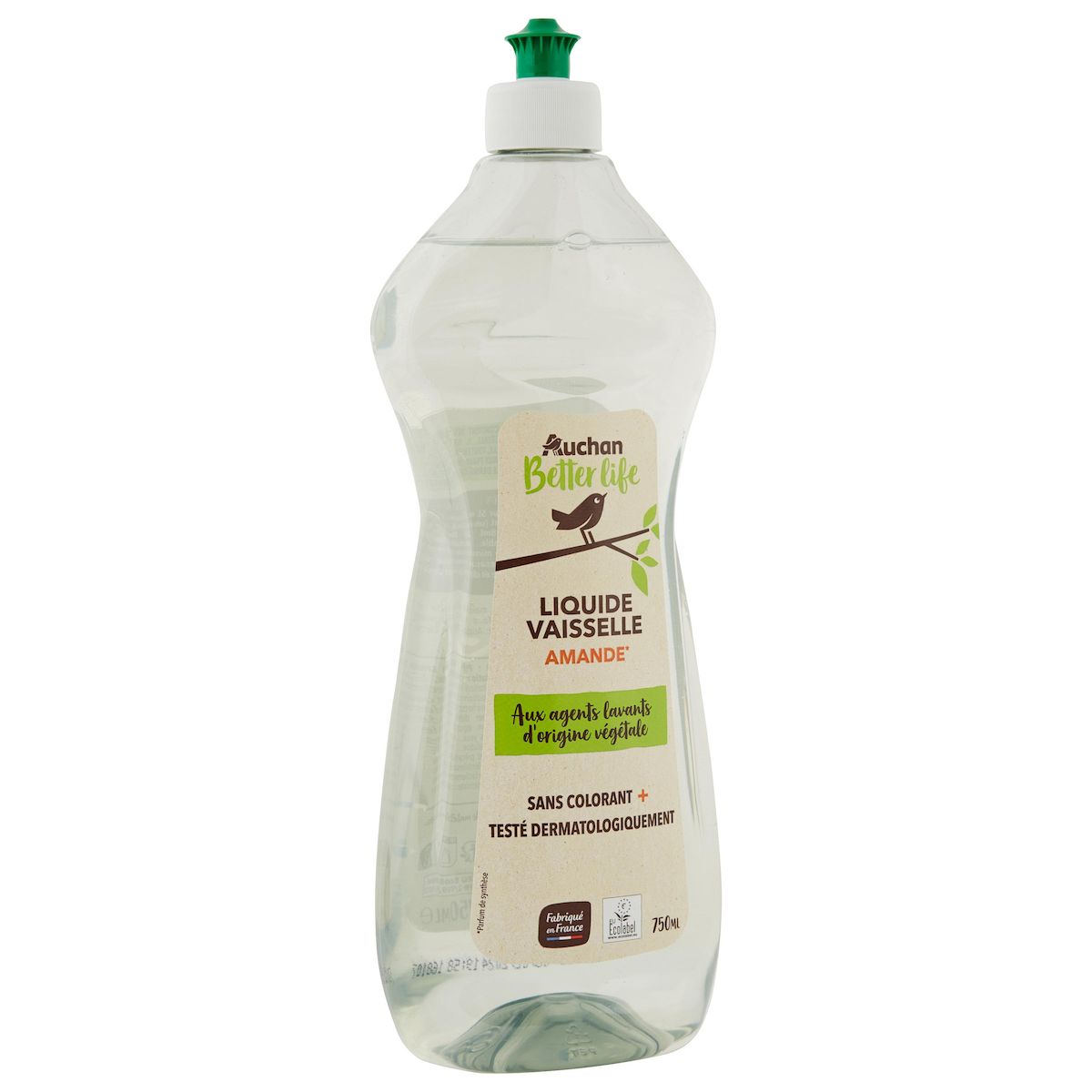 AUCHAN BETTER LIFE Liquide vaisselle amande 750ml