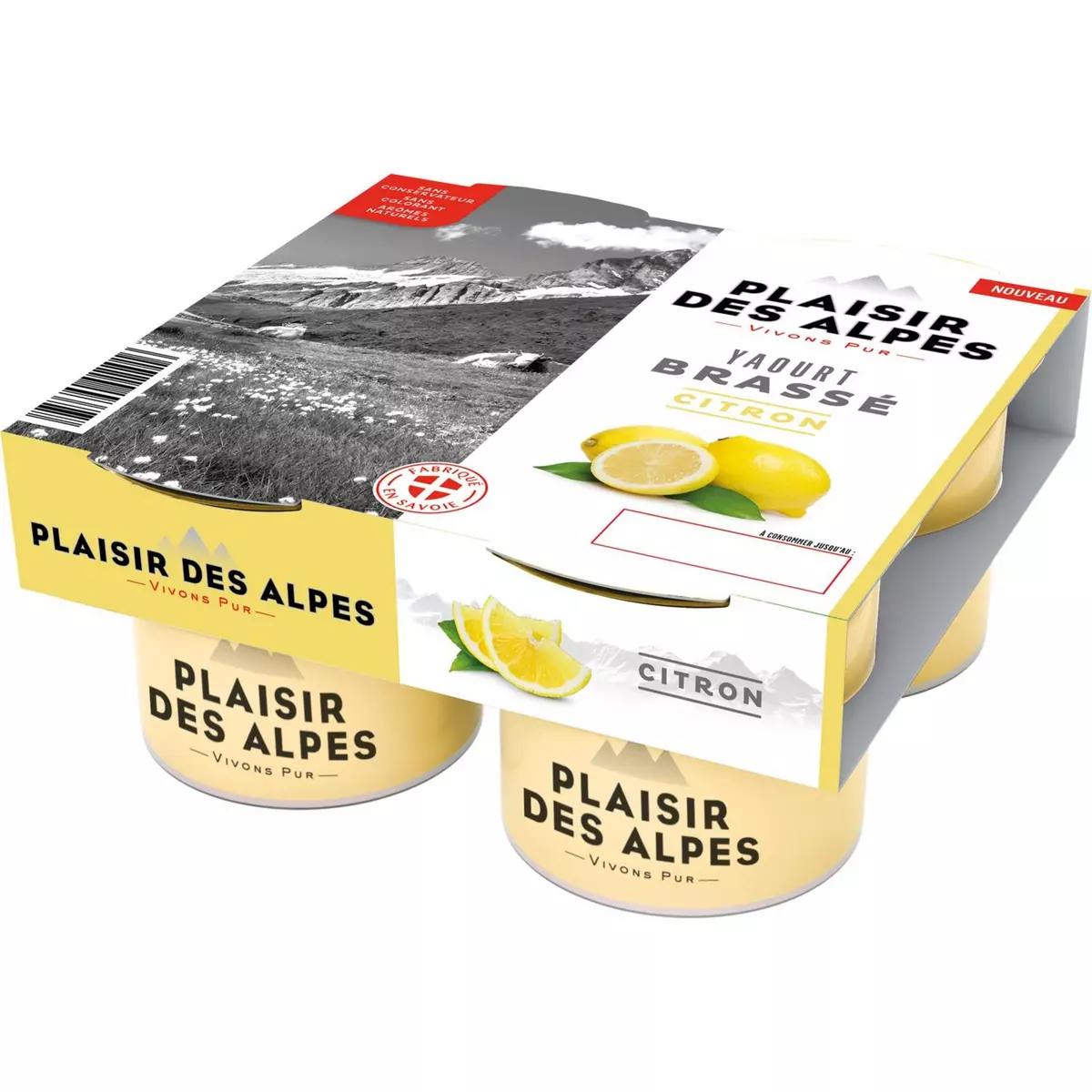 PLAISIR DES ALPES Yaourt brassé au citron 4x125g