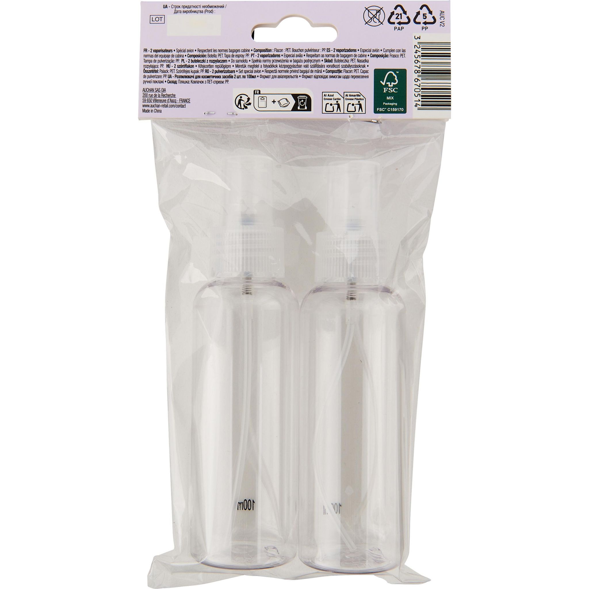 Voir la diapositive 3 : COSMIA Vaporisateurs 2 pièces 2x50ml