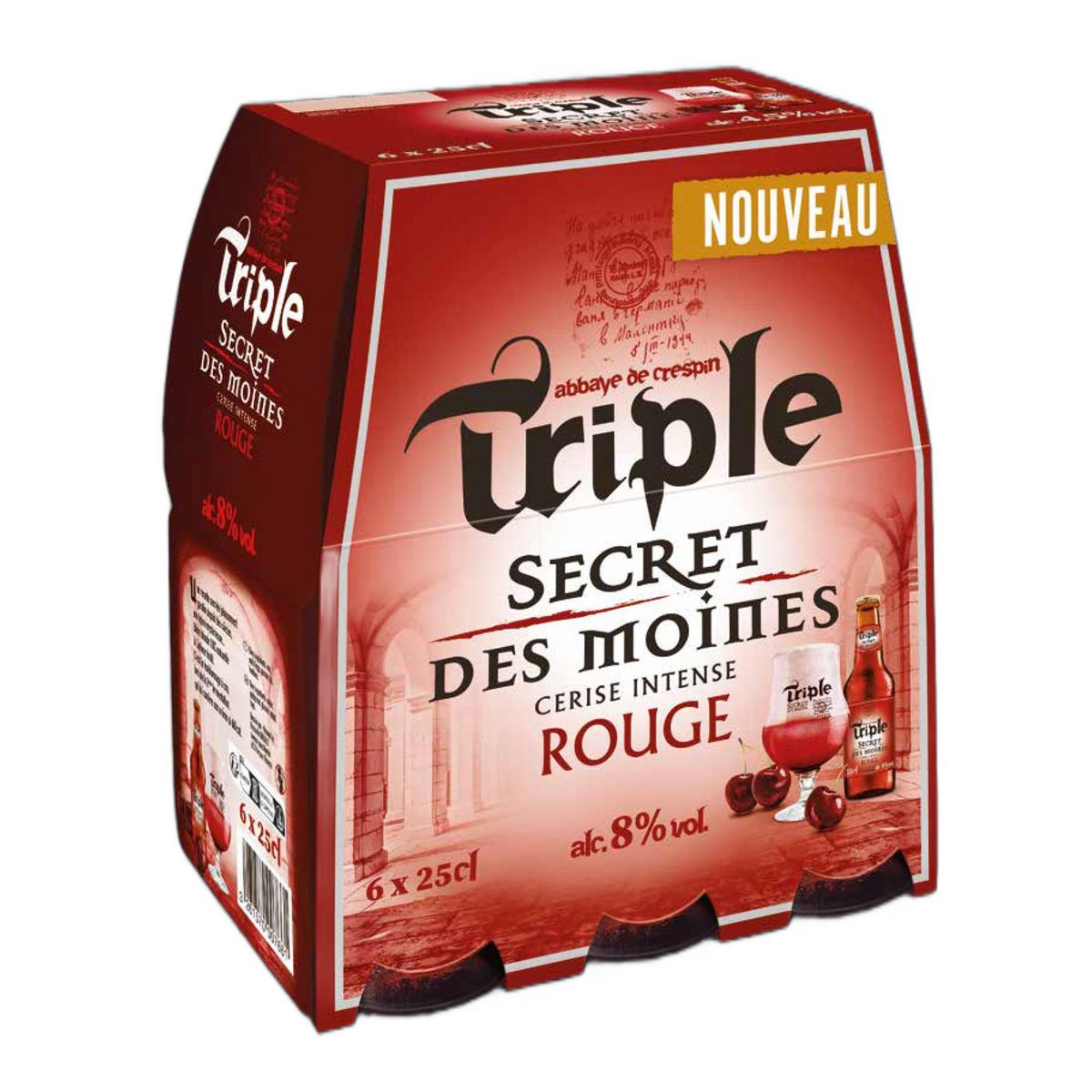 TRIPLE SECRET DES MOINES Bière triple rouge aromatisée cerise intense 8% 6x25cl