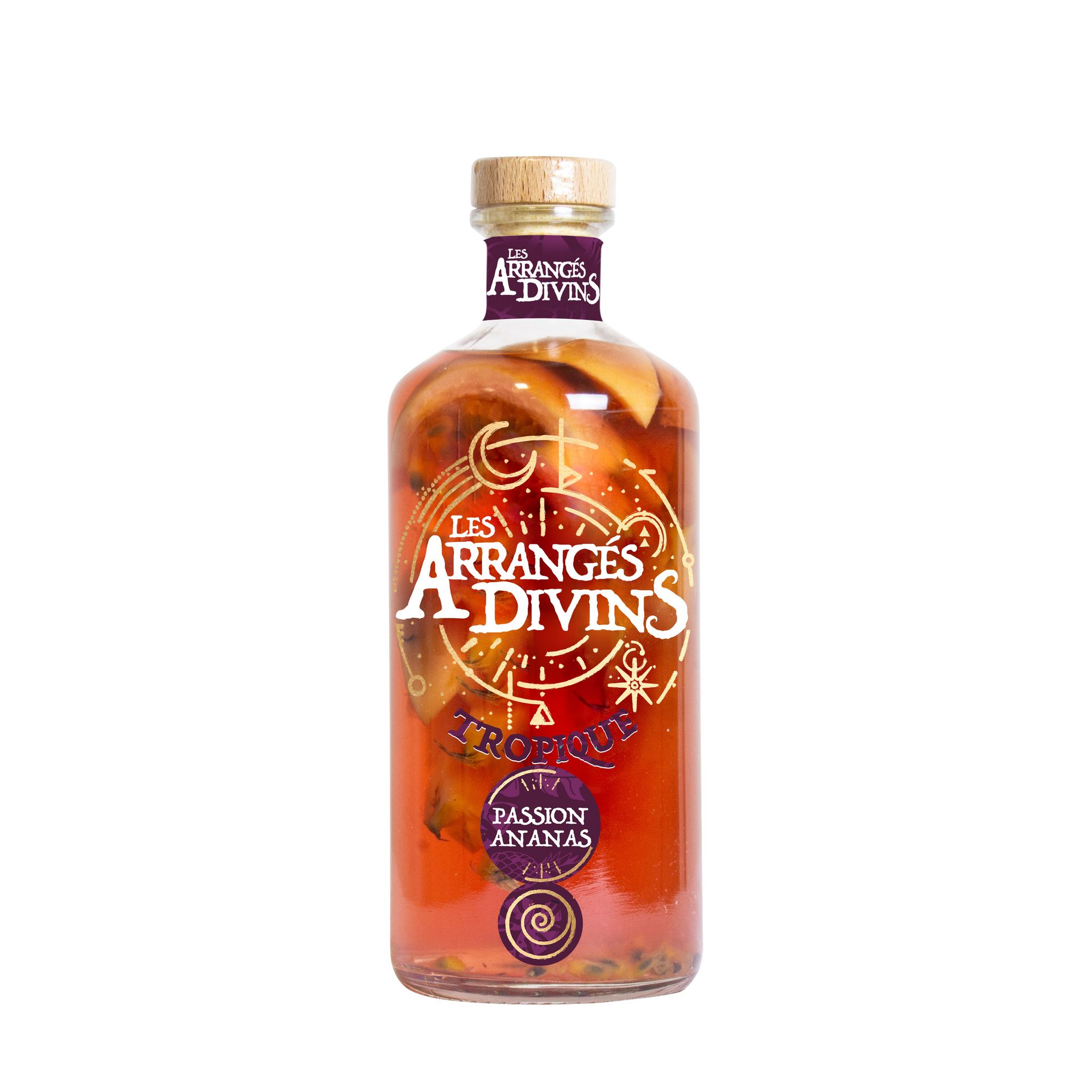 LES ARRANGÉS DIVINS Boisson à base de rhum tropique passion et ananas 28.7% 70cl