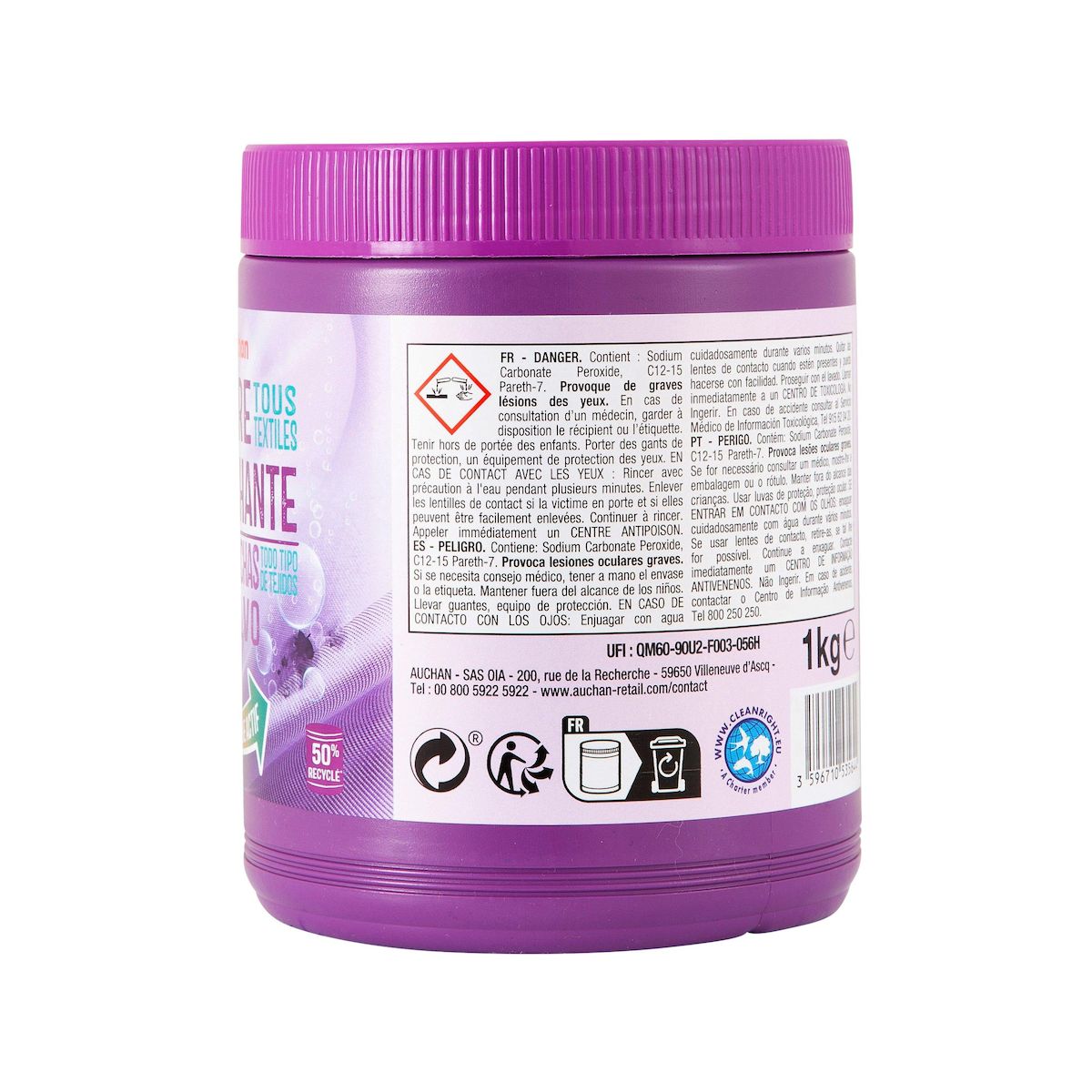 AUCHAN Poudre détachante tous textiles 1kg