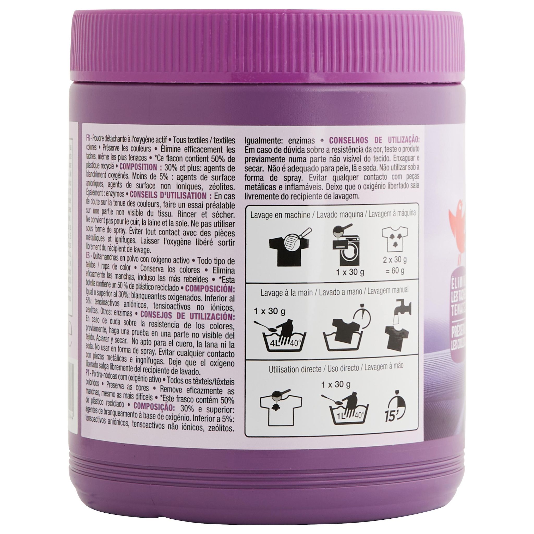 Voir la diapositive 5 : AUCHAN Poudre détachante tous textiles 1kg