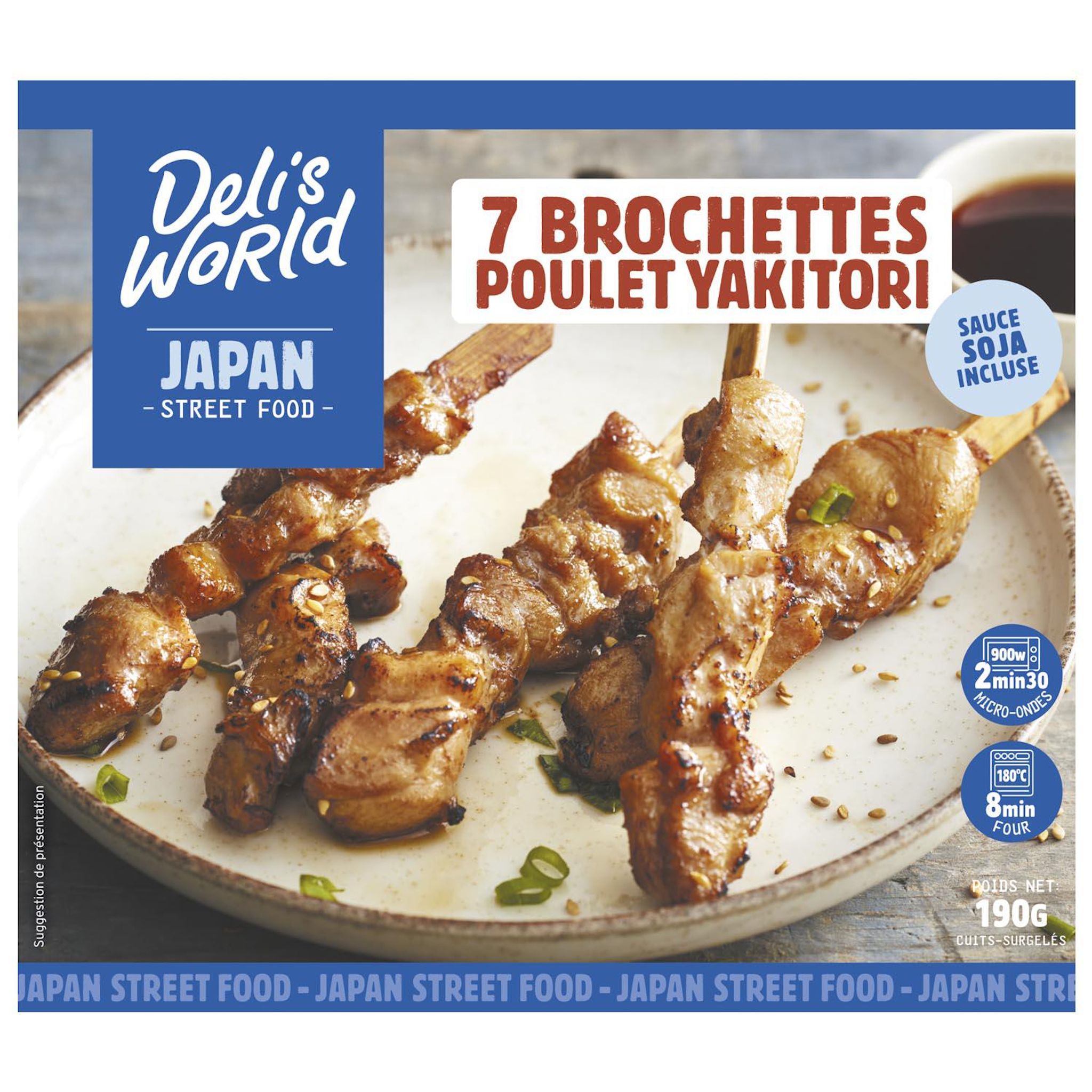 DELIS WORLD Brochettes de poulet yakitori 7 pièces 190g