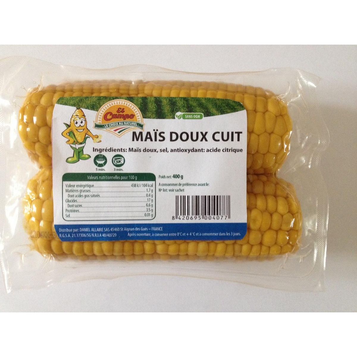 EL CAMPO Maïs doux cuit 400g