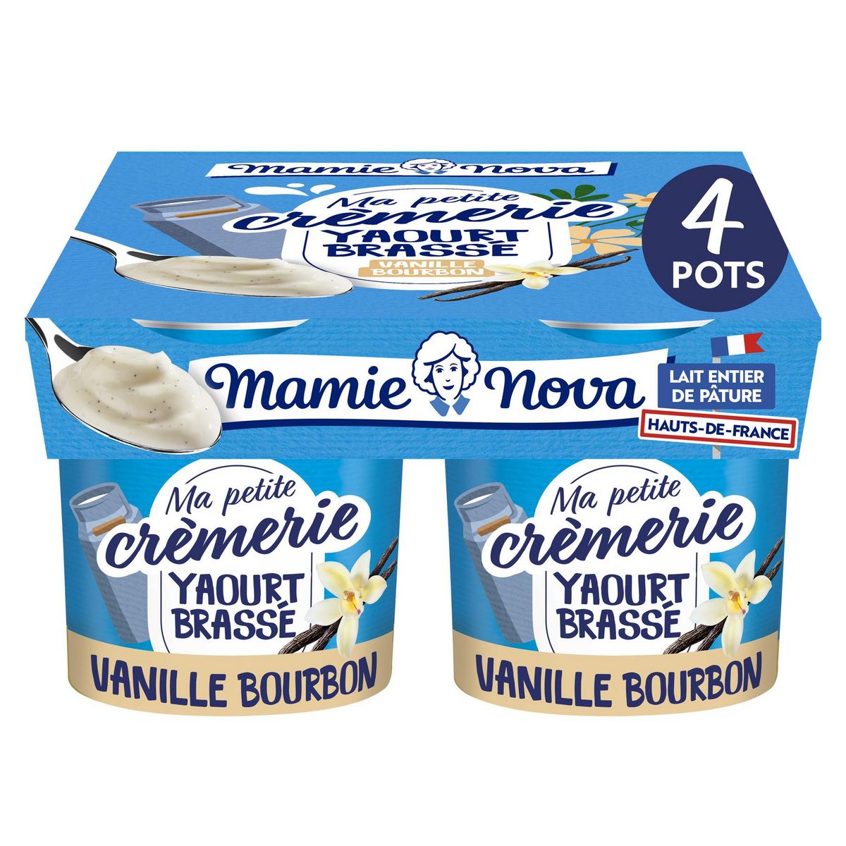 MAMIE NOVA Yaourt brassé à la vanille Bourbon 4x135g