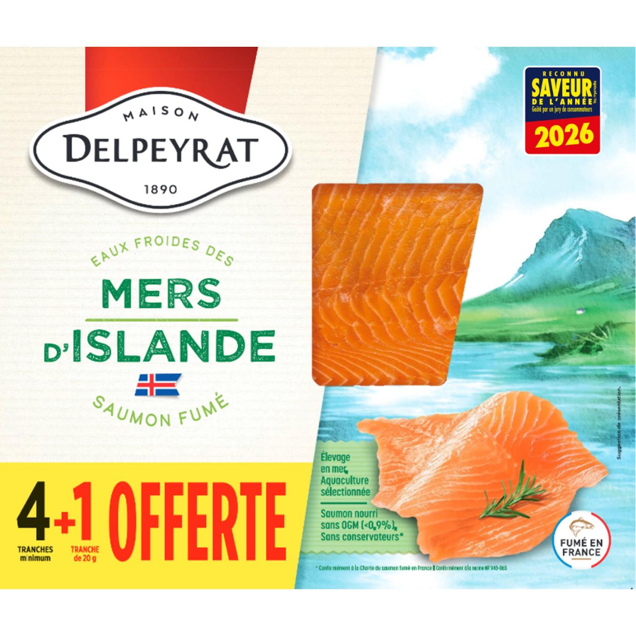 DELPEYRAT Saumon fumé d'Islande 5 tranches 130g