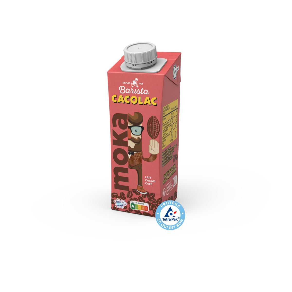 CACOLAC Boisson Moka au lait cacao café en briquette 25cl