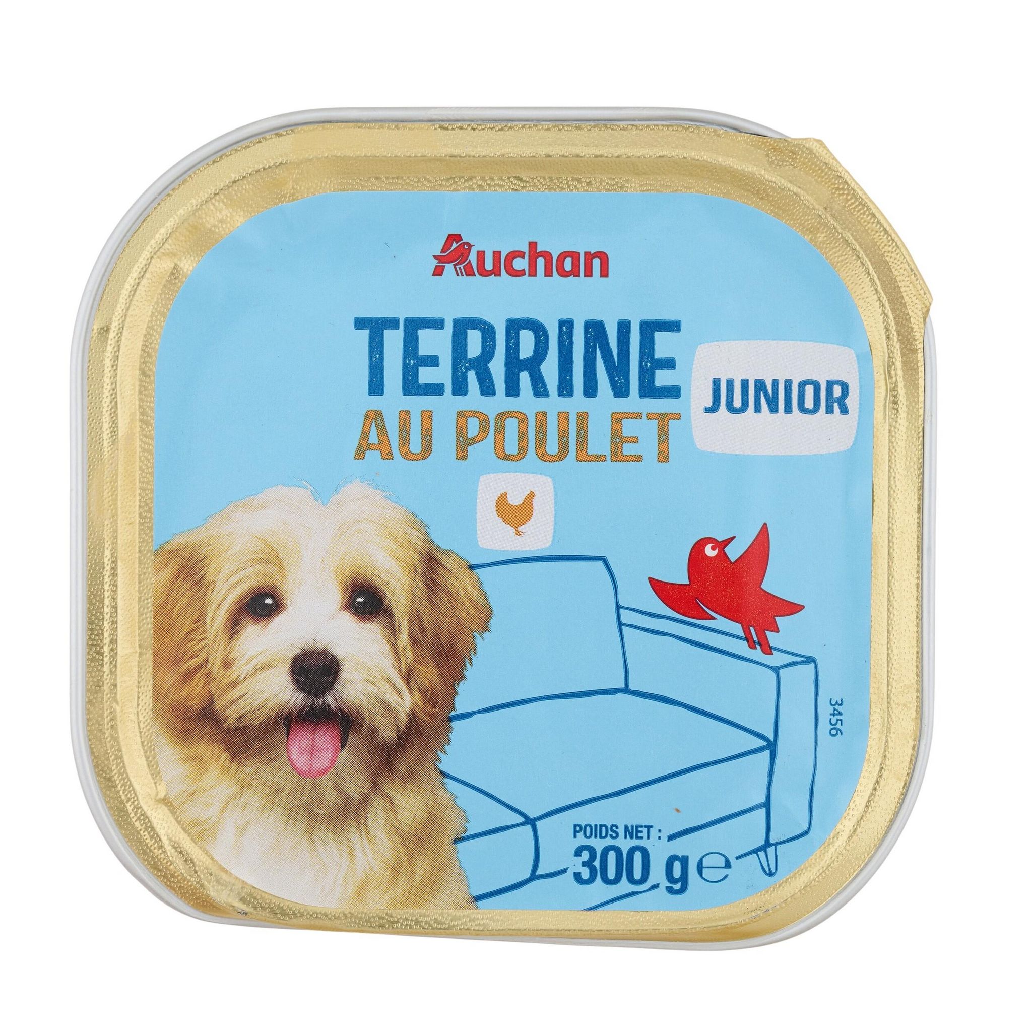 Voir la diapositive 3 : AUCHAN Barquette terrine au poulet pour chiot 300g