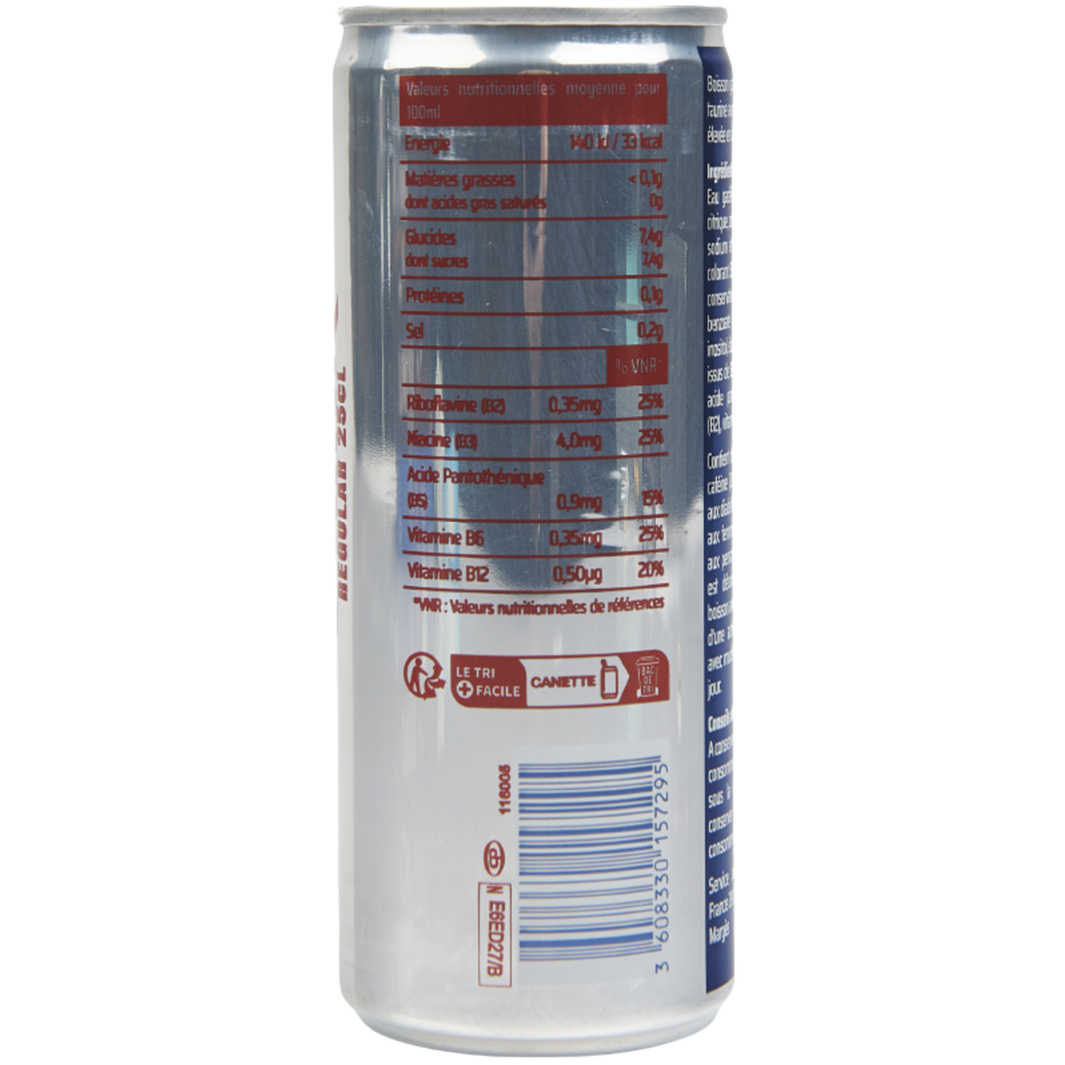 TAURINE DRINK Boisson énergisante gazeuse Regular boîte 25cl