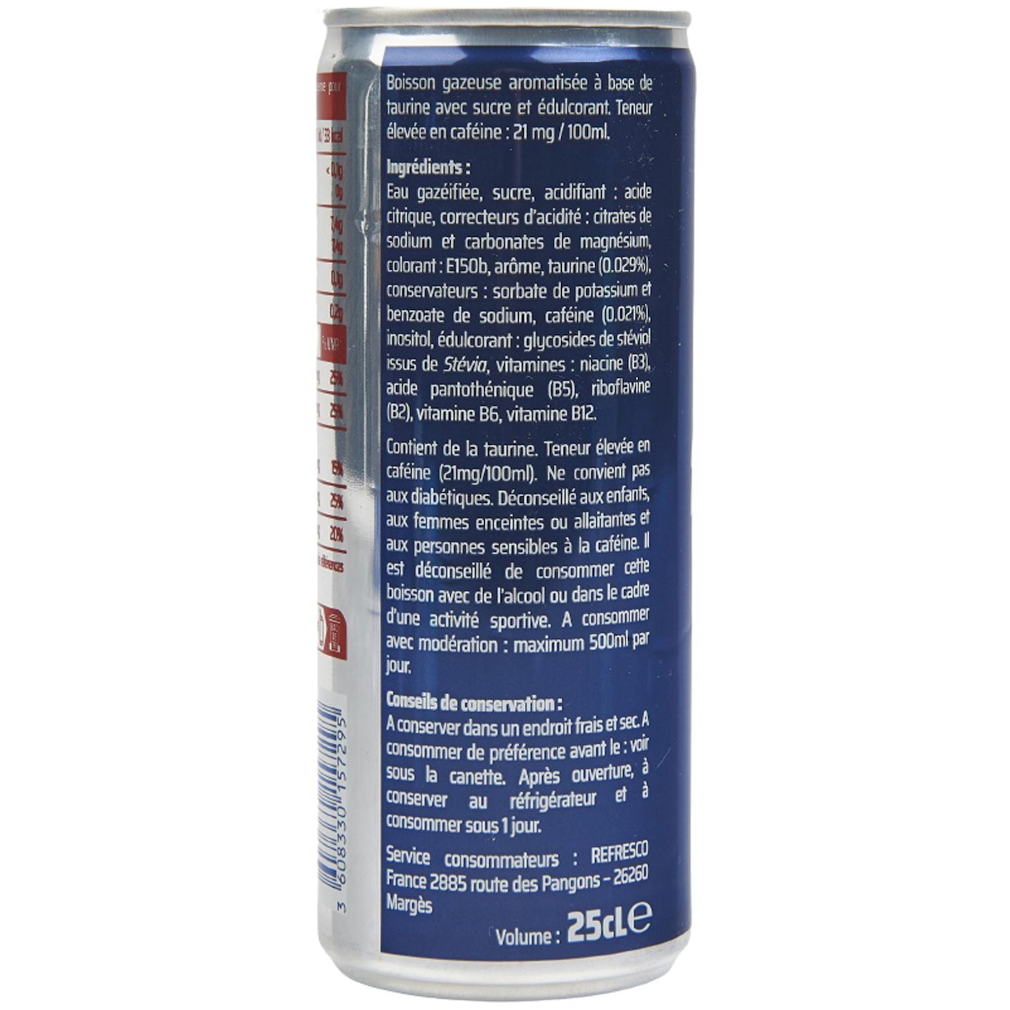 Voir la diapositive 4 : TAURINE DRINK Boisson énergisante gazeuse Regular boîte 25cl