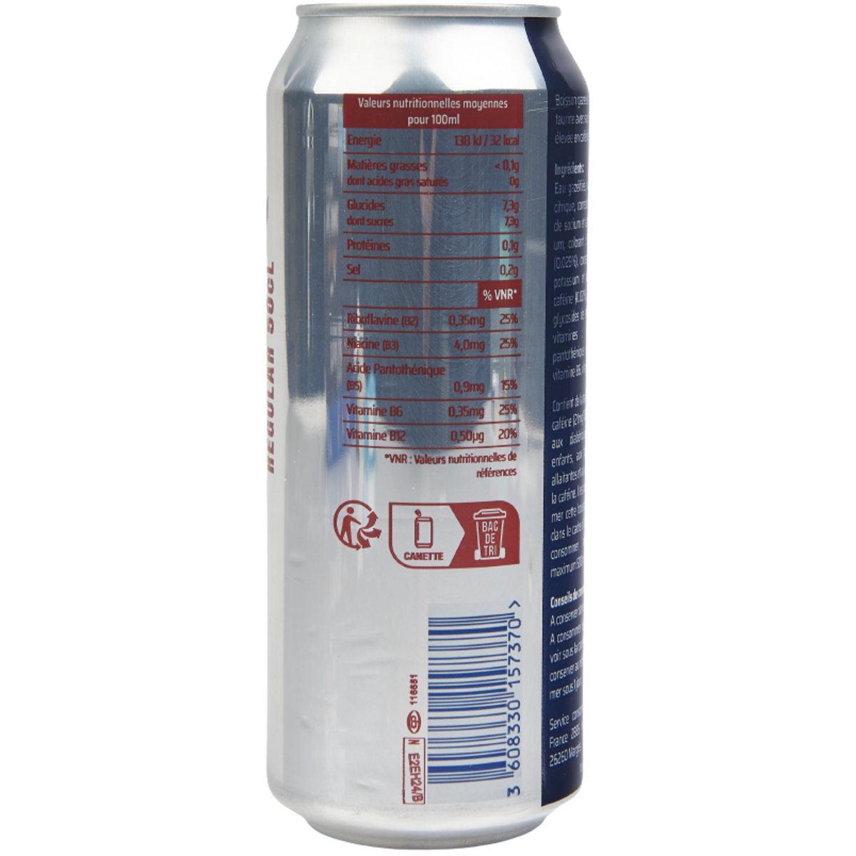 TAURINE DRINK Boisson énergisante gazeuse Taurine drink Regular boîte 50cl