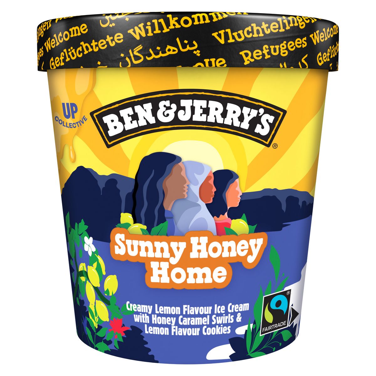 BEN & JERRY'S Pot de crème glacée Sunny honey home citron miel caramel et biscuits 391g