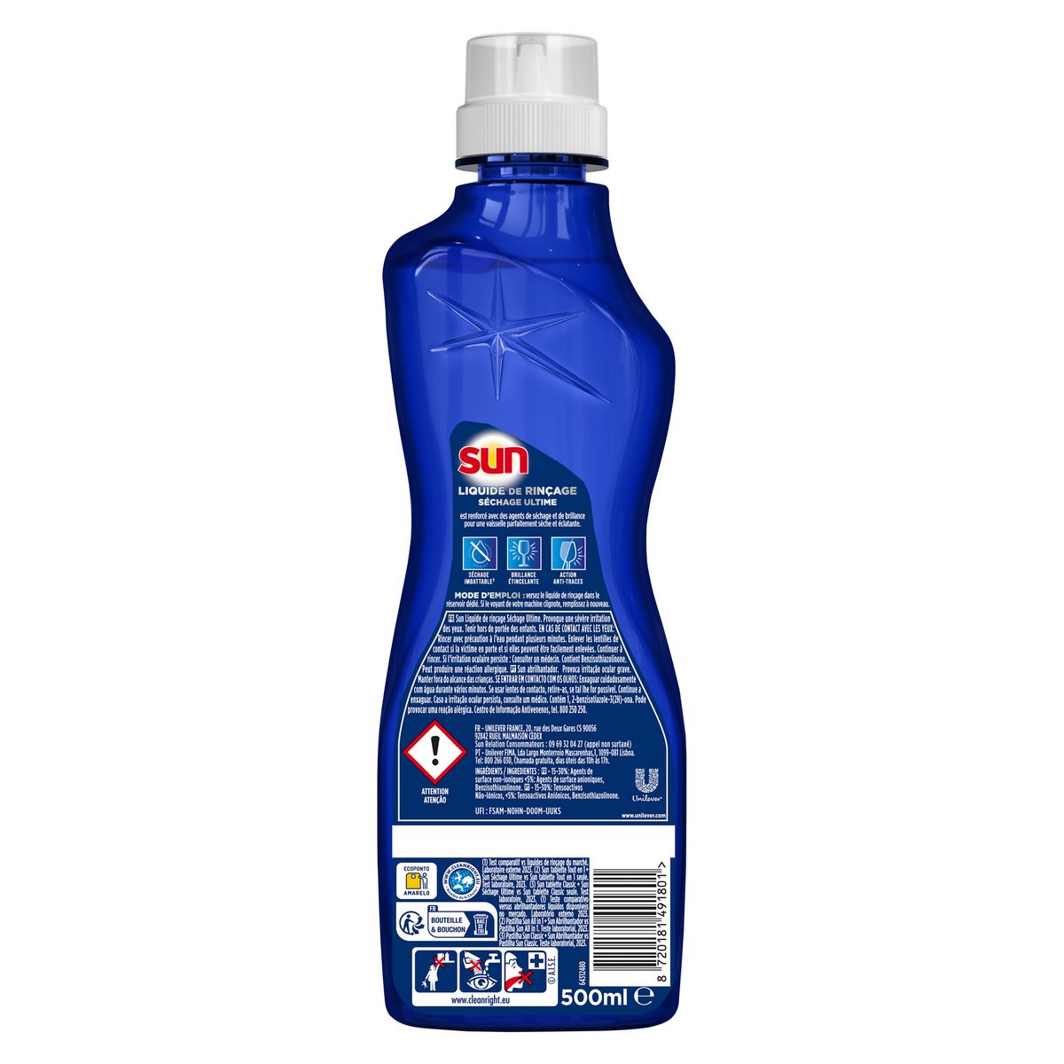 SUN Liquide de rinçage lave-vaisselle regular 500ml