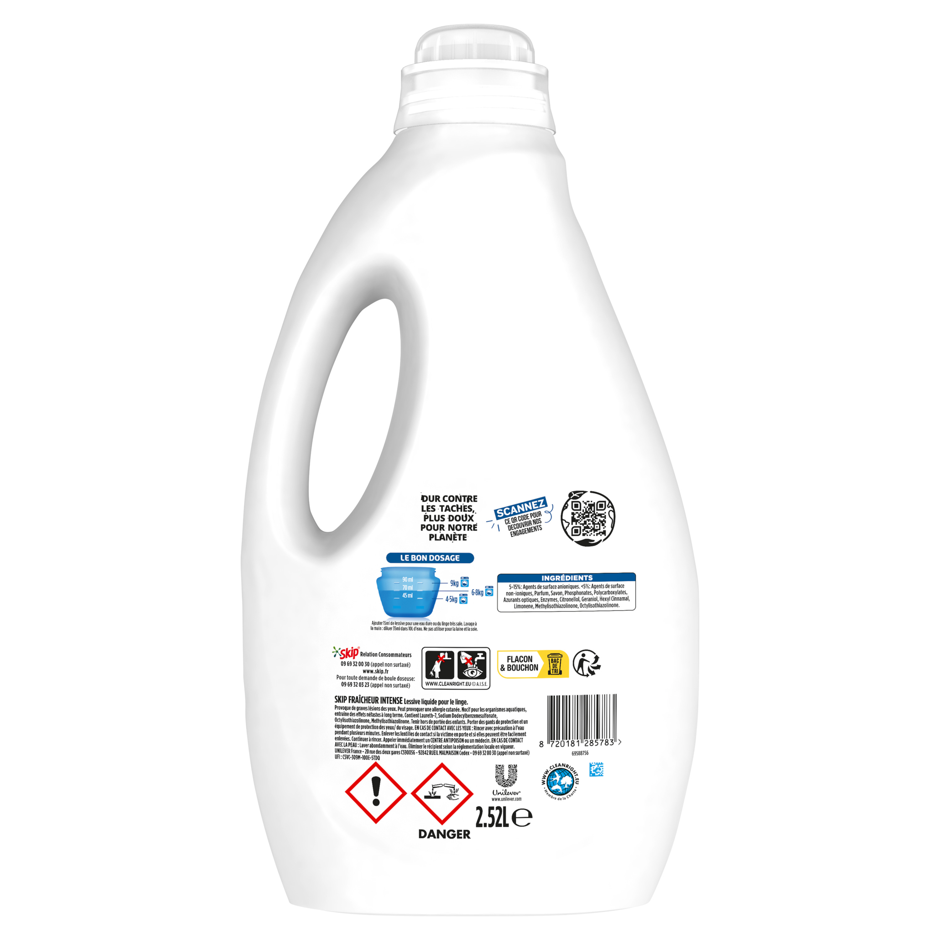 Voir la diapositive 2 : SKIP Lessive liquide fraîcheur intense 112 lavages 2x56 lavages