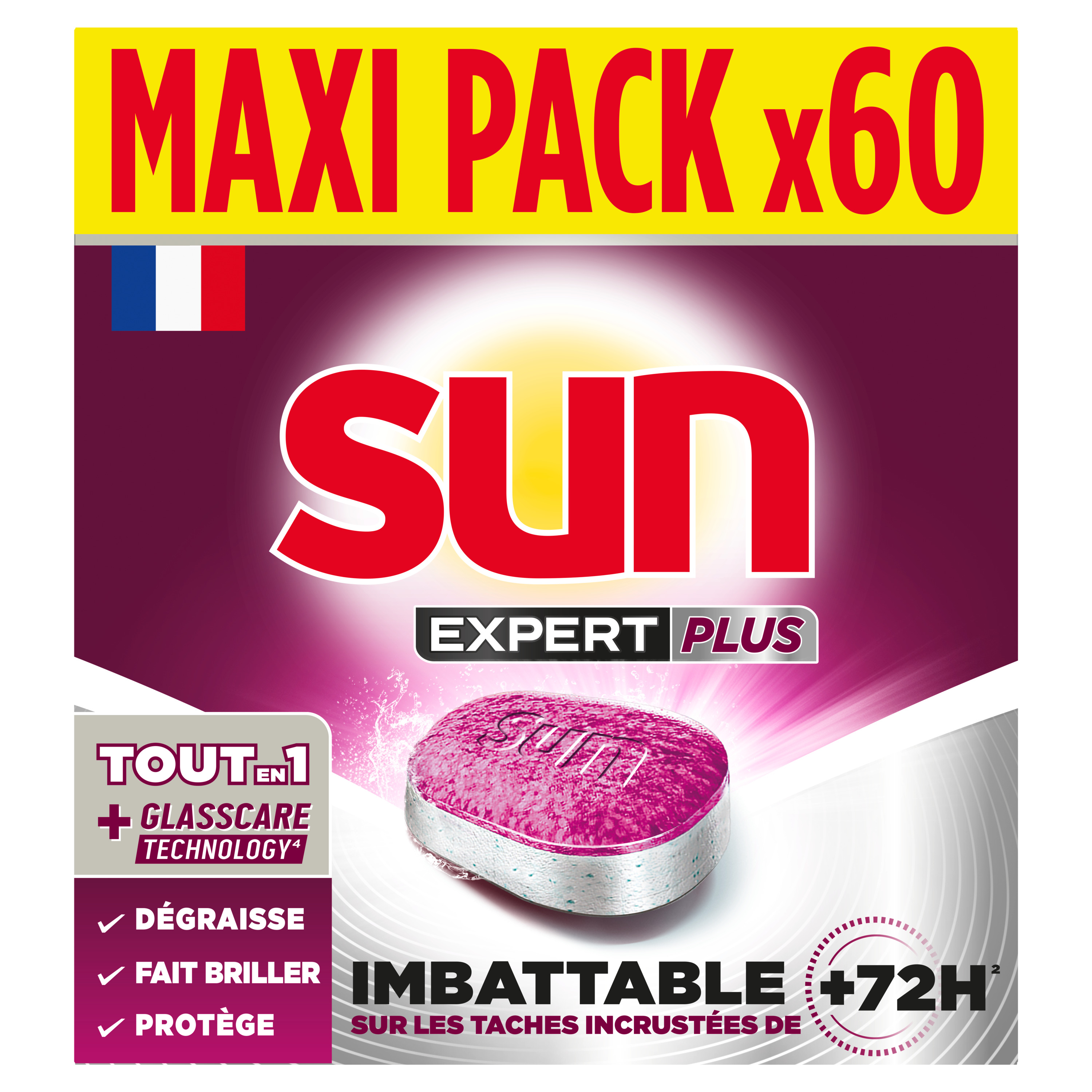 Voir la diapositive 2 : SUN Expert Plus Tablettes lave-vaisselle tout en 1 60 lavages 1050g