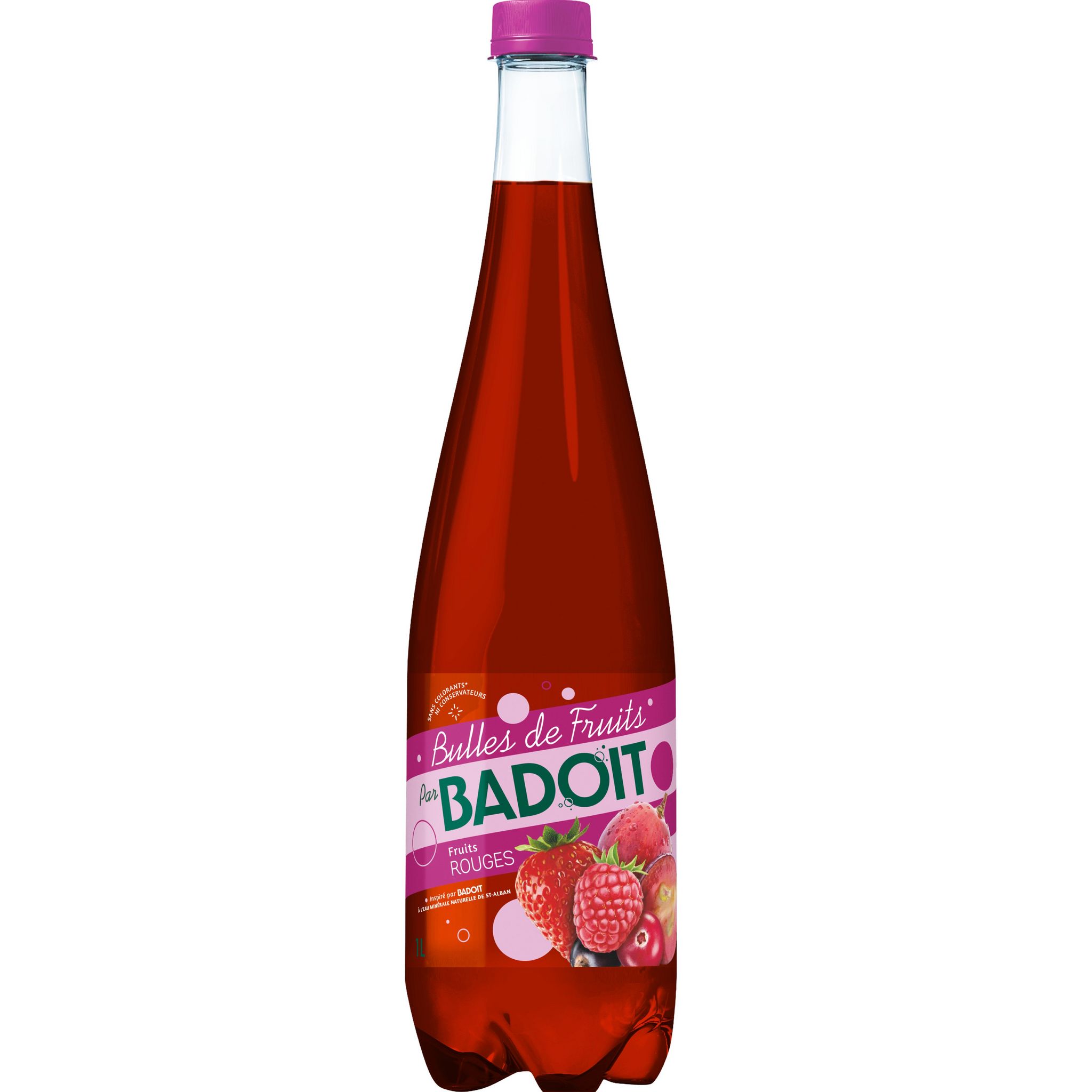 Voir la diapositive 2 : BADOIT Eau gazeuse bulles de fruits aromatisée fruits rouges 1l