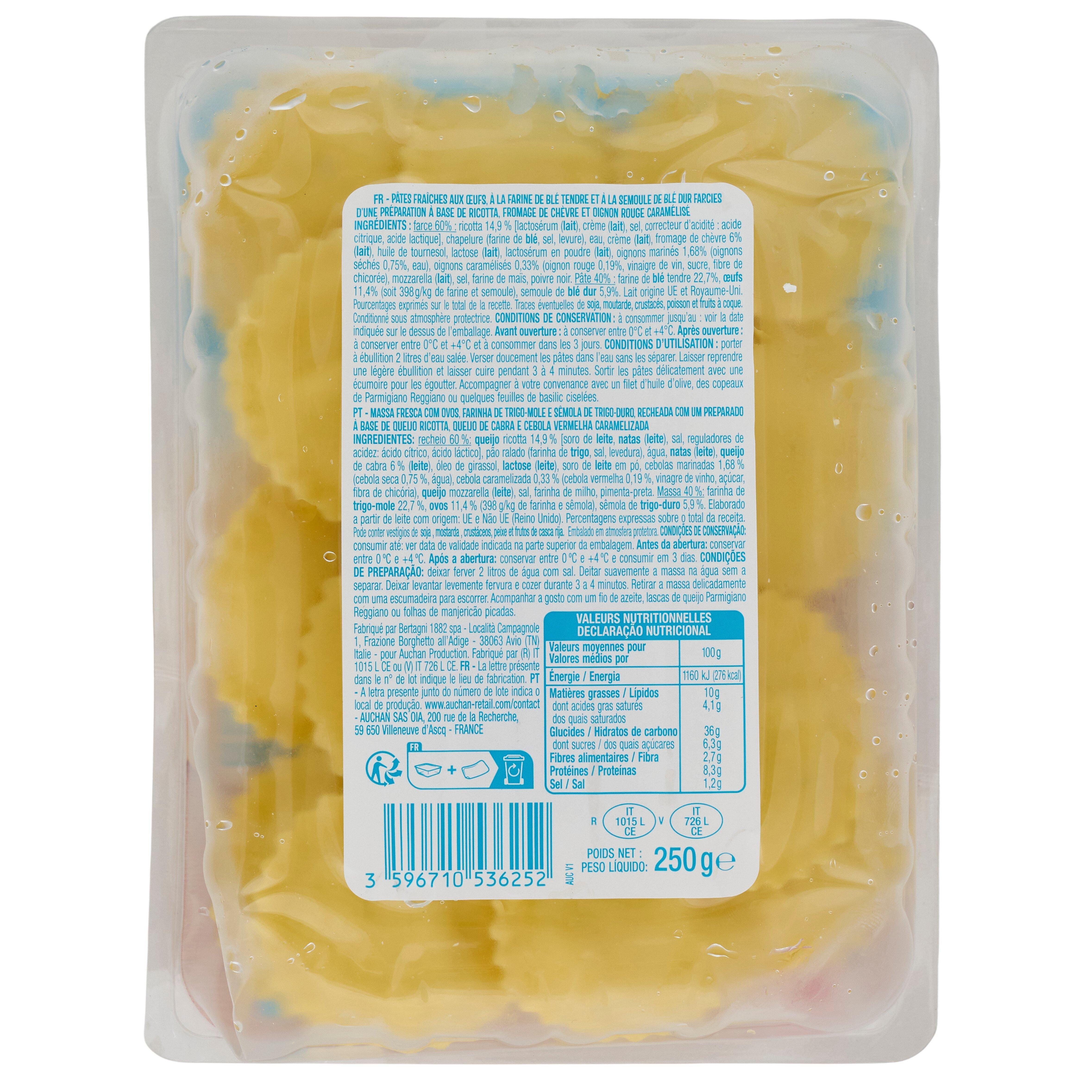 Voir la diapositive 2 : AUCHAN Girasole chèvre oignons caramélisés 2 parts 250g