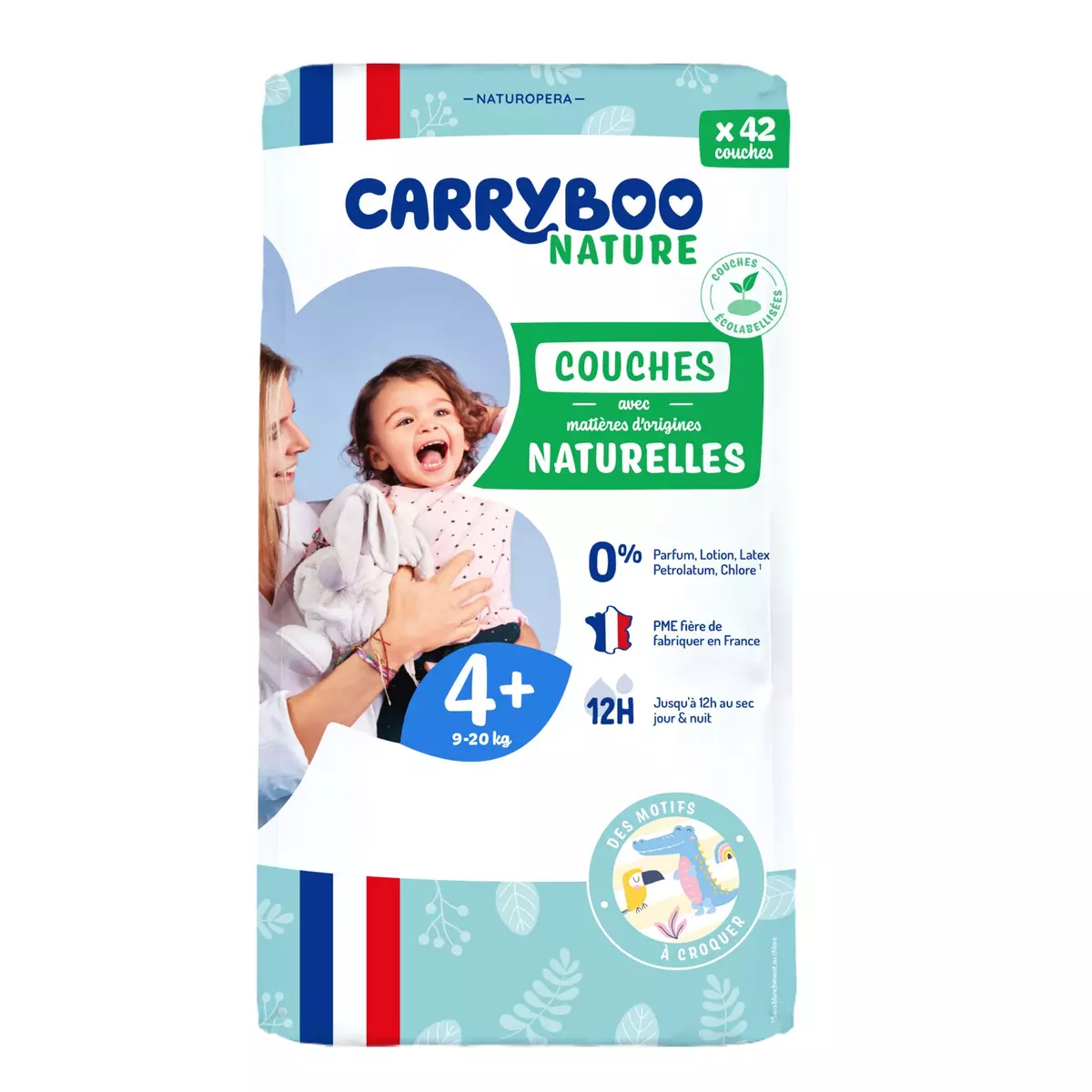 CARRYBOO Nature couches écologiques taille 4+ (9-20kg) 42 couches