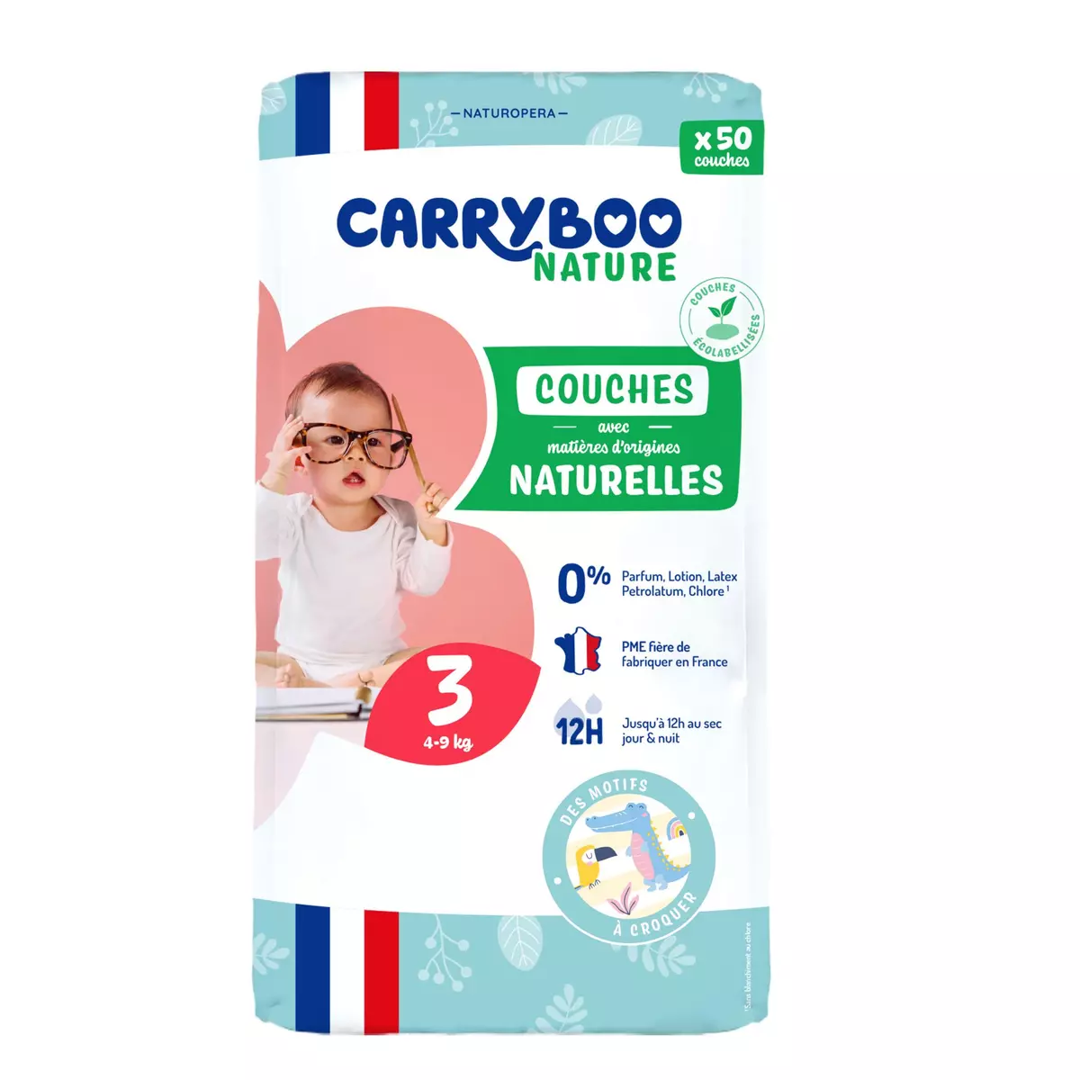 CARRYBOO Nature couches écologiques taille 3 (4-9kg) 50 couches