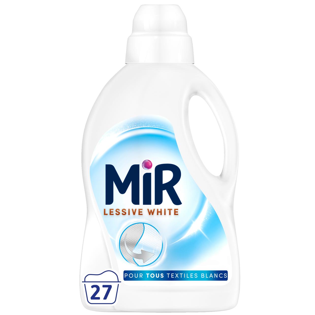 Voir la diapositive 2 : MIR Lessive liquide ravive le blanc 27 lavages 1,5l