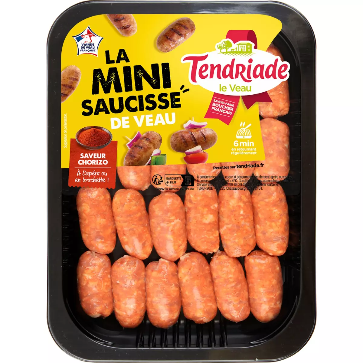 TENDRIADE Mini saucisse de veau saveur chorizo 24x10g