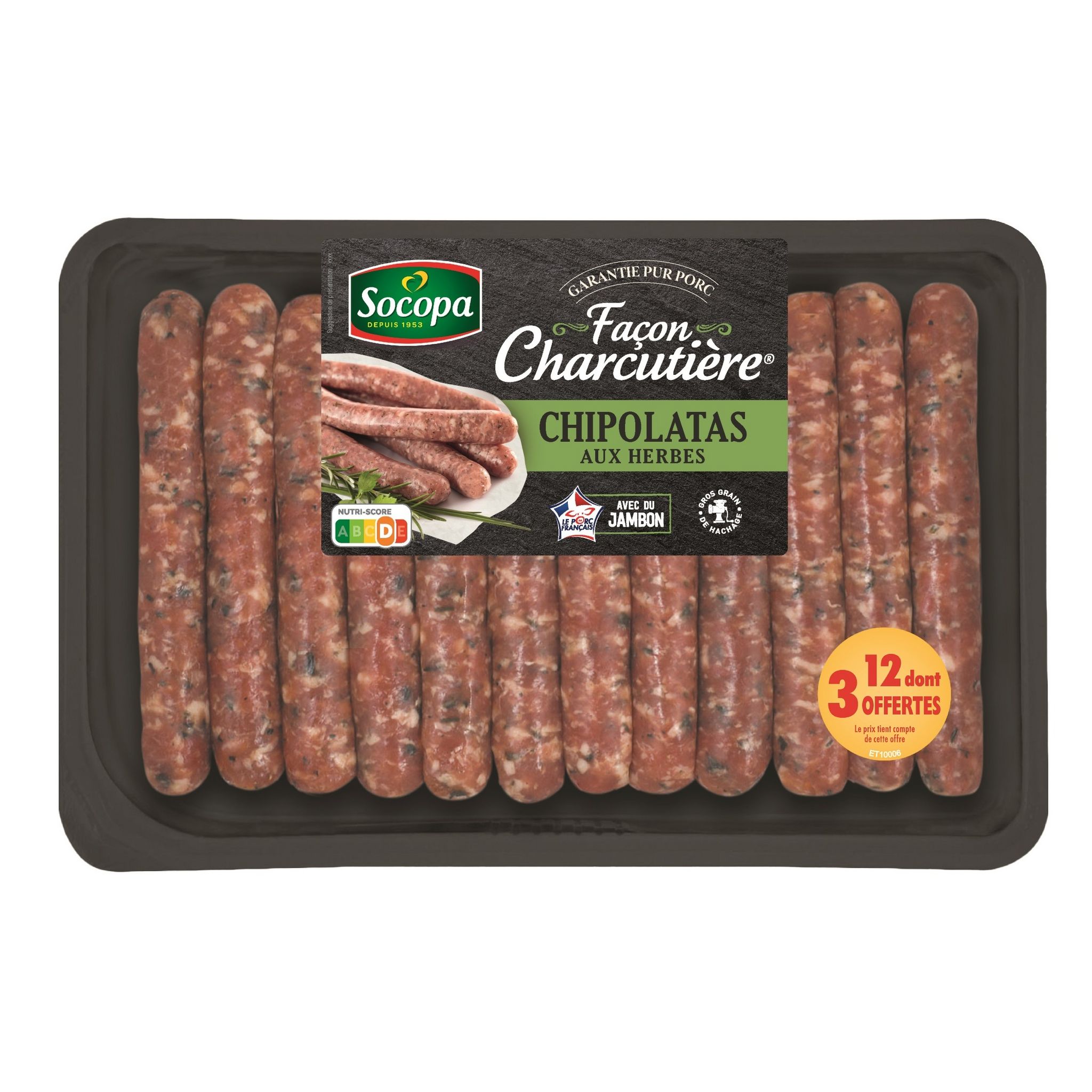 SOCOPA Chipolatas aux herbes 12 pièces 660g