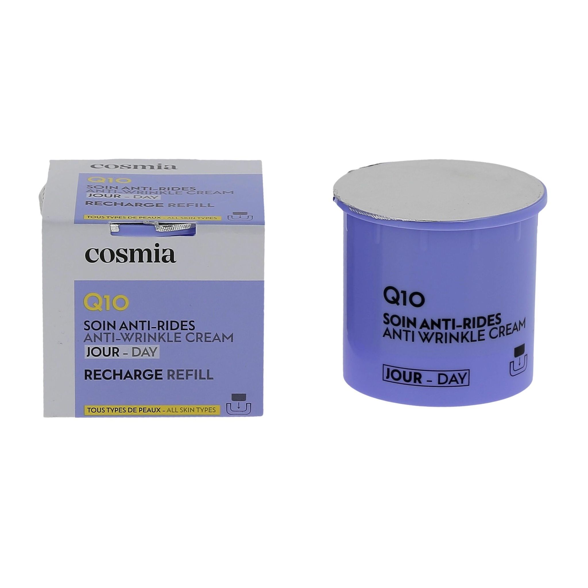Voir la diapositive 4 : COSMIA Q10 Recharge crème de jour visage anti-rides tous types de peaux 50ml