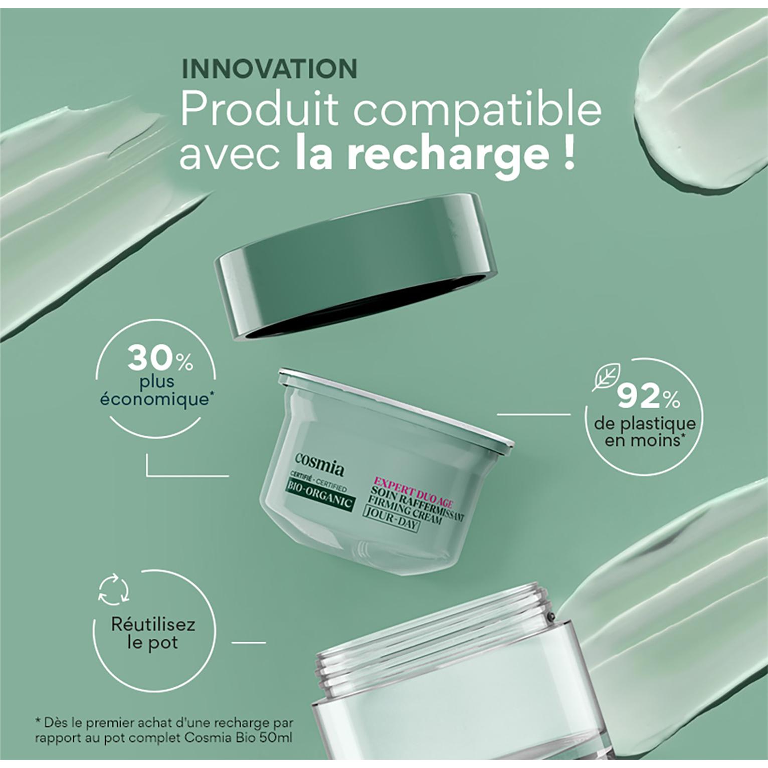 Voir la diapositive 5 : COSMIA BIO Expert Duo Age Recharge soin raffermissant jour huile d'argan et acide hyaluronique 50ml