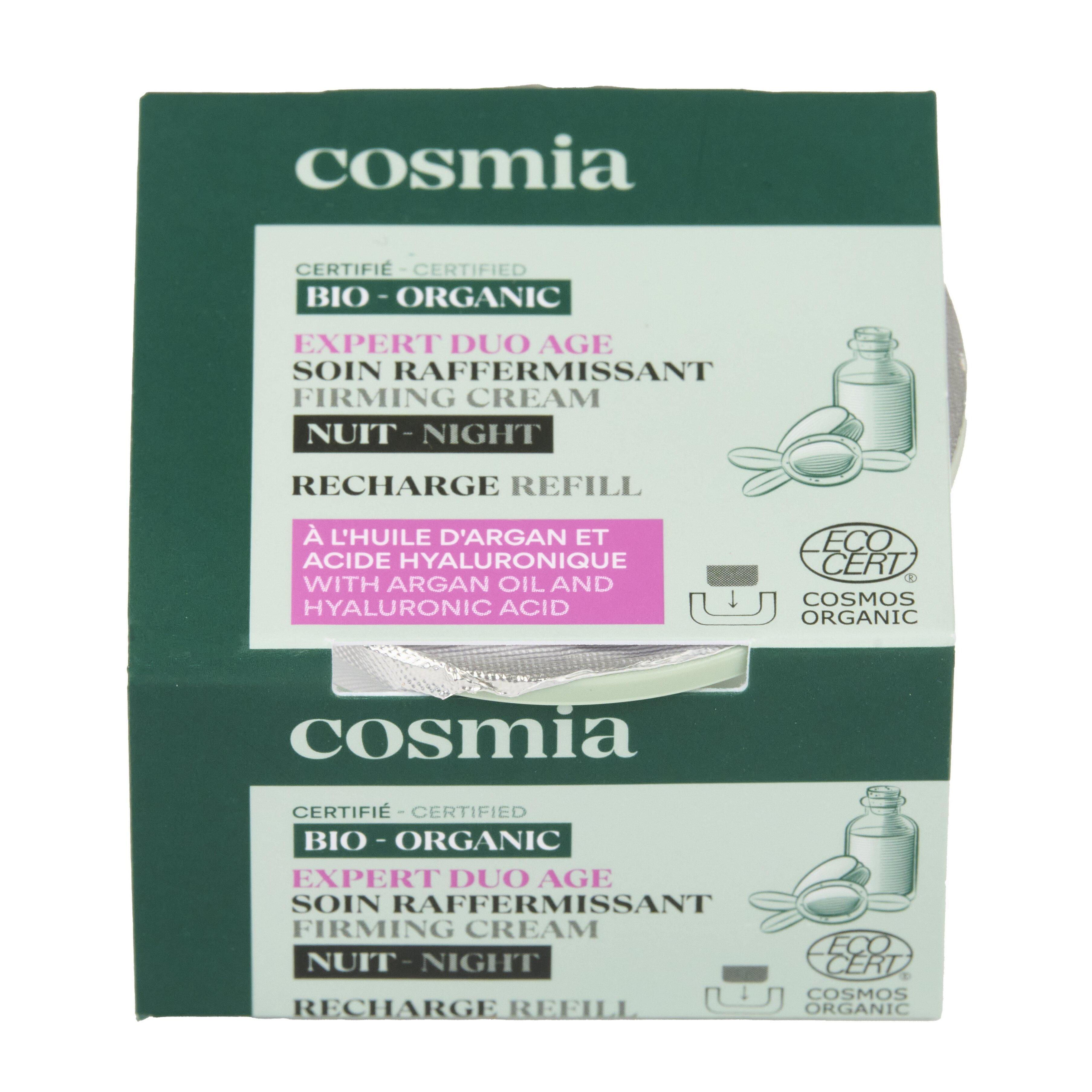 Voir la diapositive 3 : COSMIA BIO Expert Duo Age Recharge crème de nuit raffermissante huile d'argan et acide hyaluronique 50ml