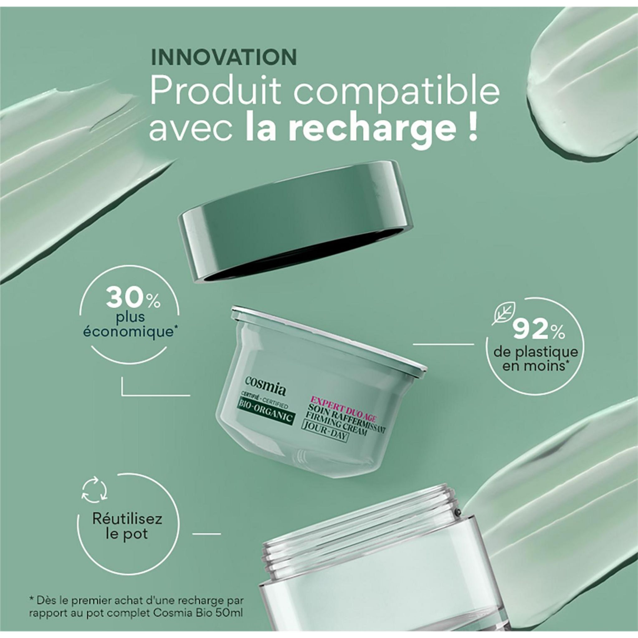 Voir la diapositive 4 : COSMIA BIO Expert duo âge Recharge crème de nuit raffermissante bio à l'huile d'argan et acide hyaluronique 50ml