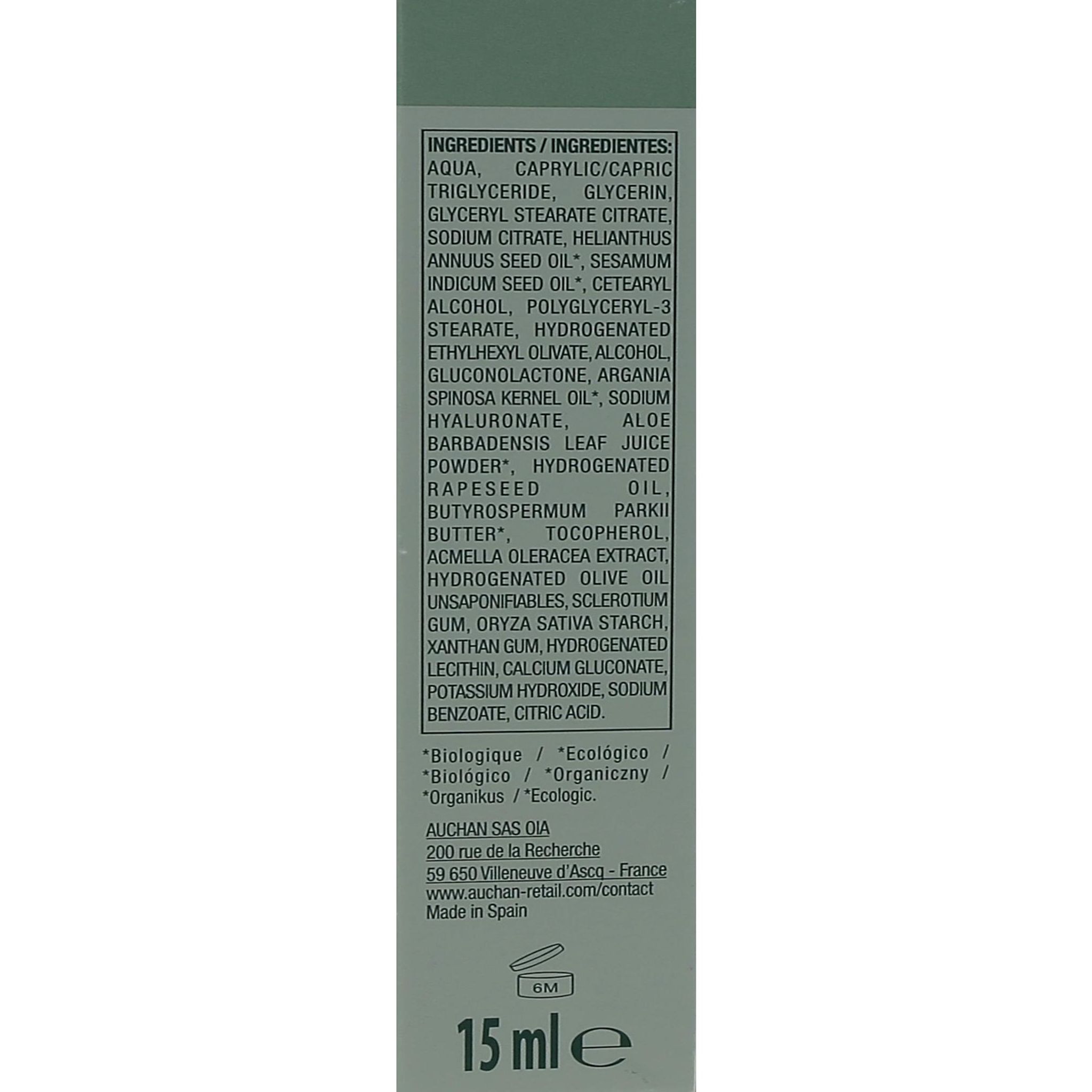 Voir la diapositive 3 : COSMIA BIO Expert duo âge Soin contour des yeux bio à l'huile d'argan et acide hyaluronique 15ml