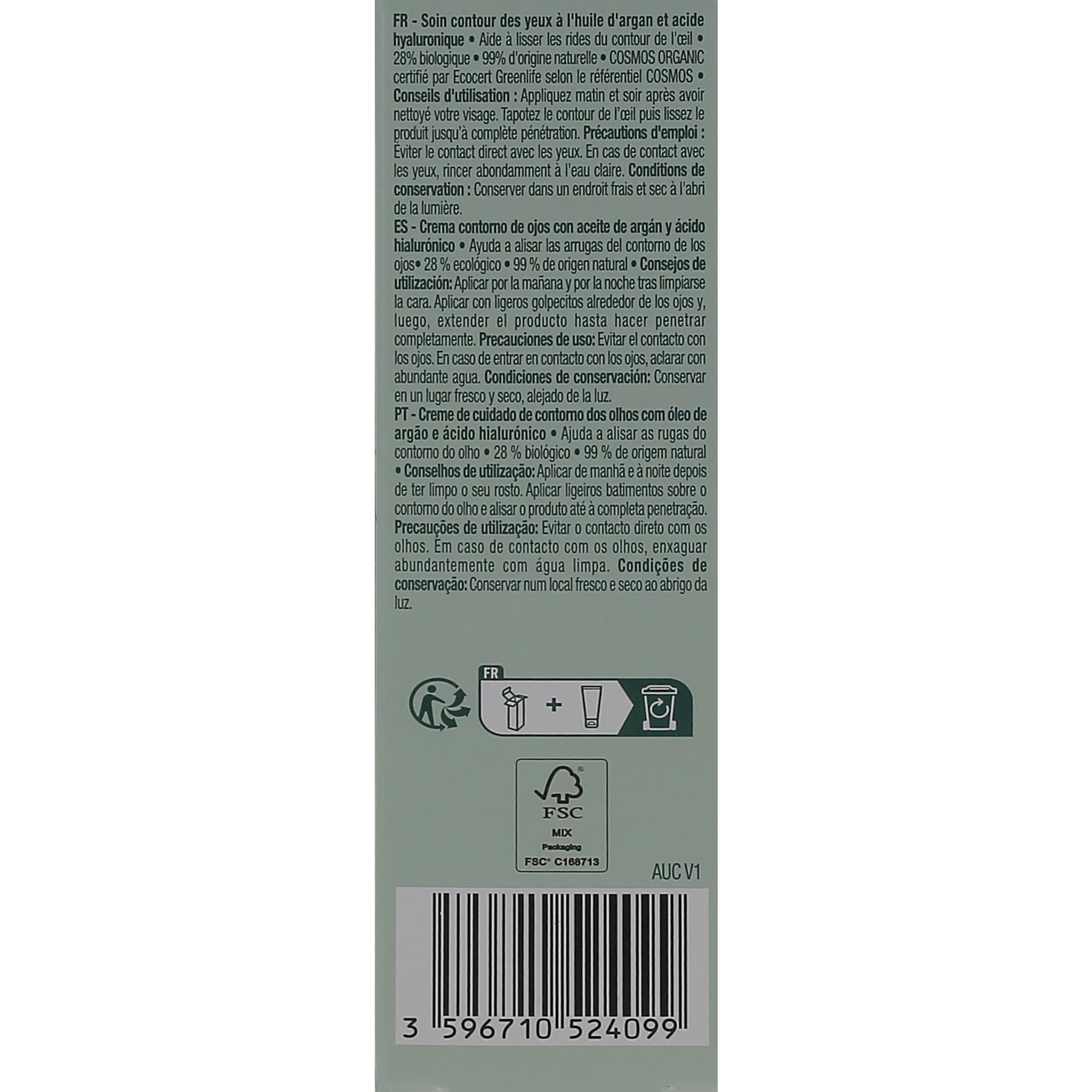 Voir la diapositive 5 : COSMIA BIO Expert Duo Age Soin contour des yeux huile d'argan et acide hyaluronique 15ml