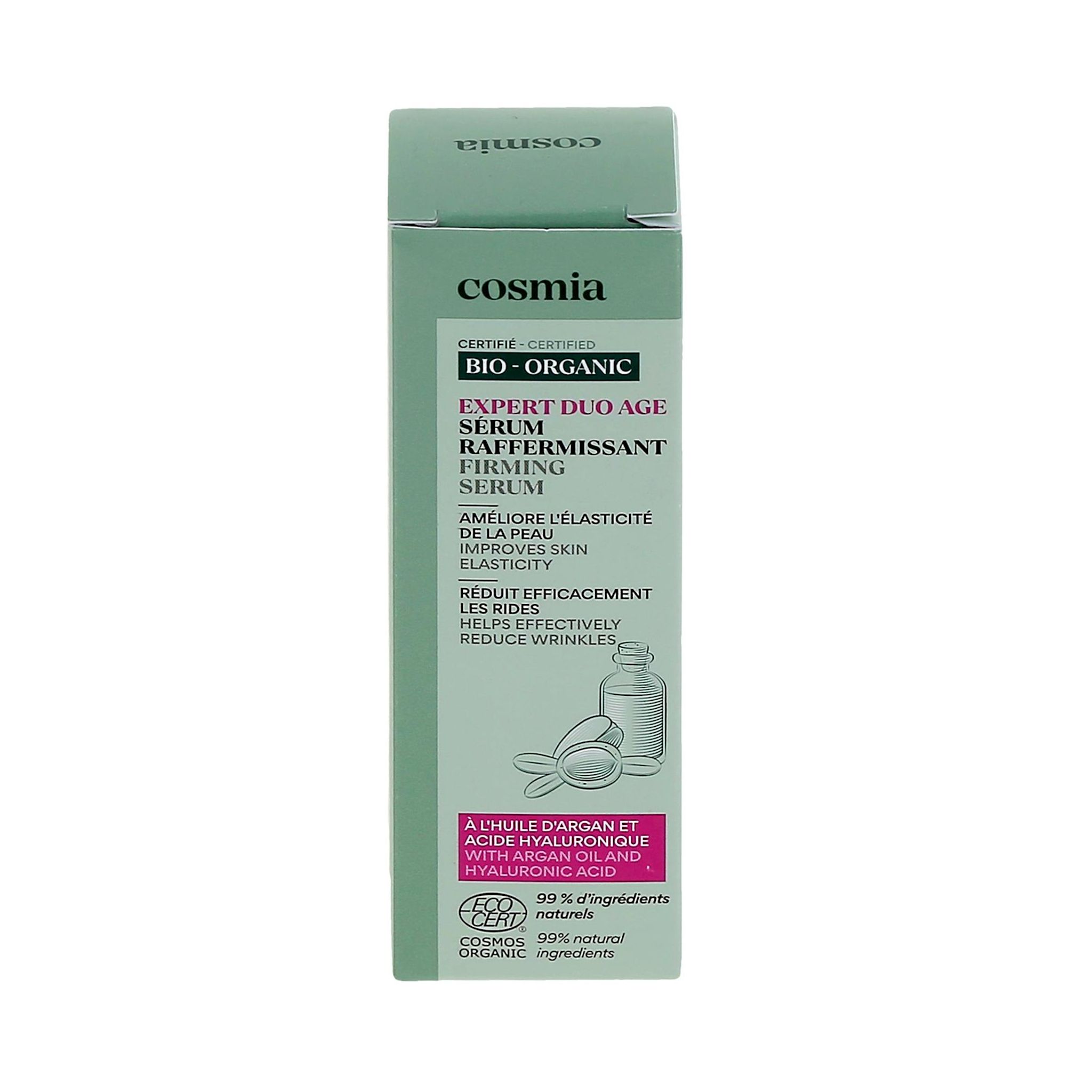 Voir la diapositive 2 : COSMIA BIO Expert duo âge Sérum raffermissant bio à l'huile d'argan et acide hyaluronique 30ml