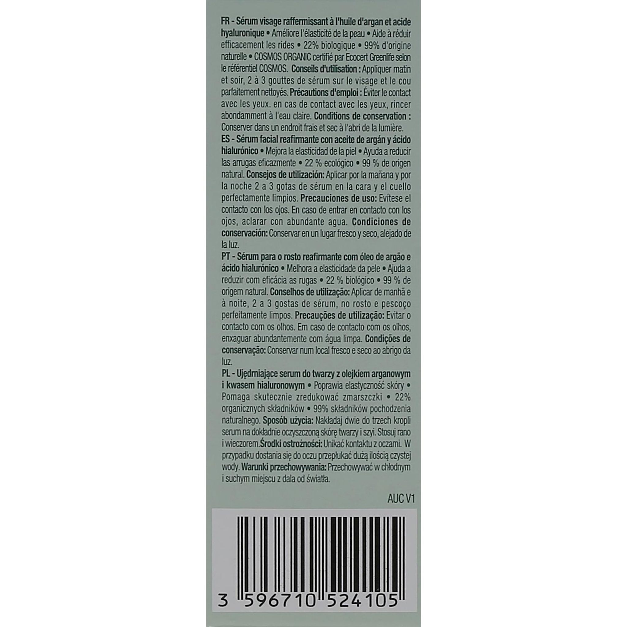 Voir la diapositive 6 : COSMIA BIO Expert duo âge Sérum raffermissant bio à l'huile d'argan et acide hyaluronique 30ml
