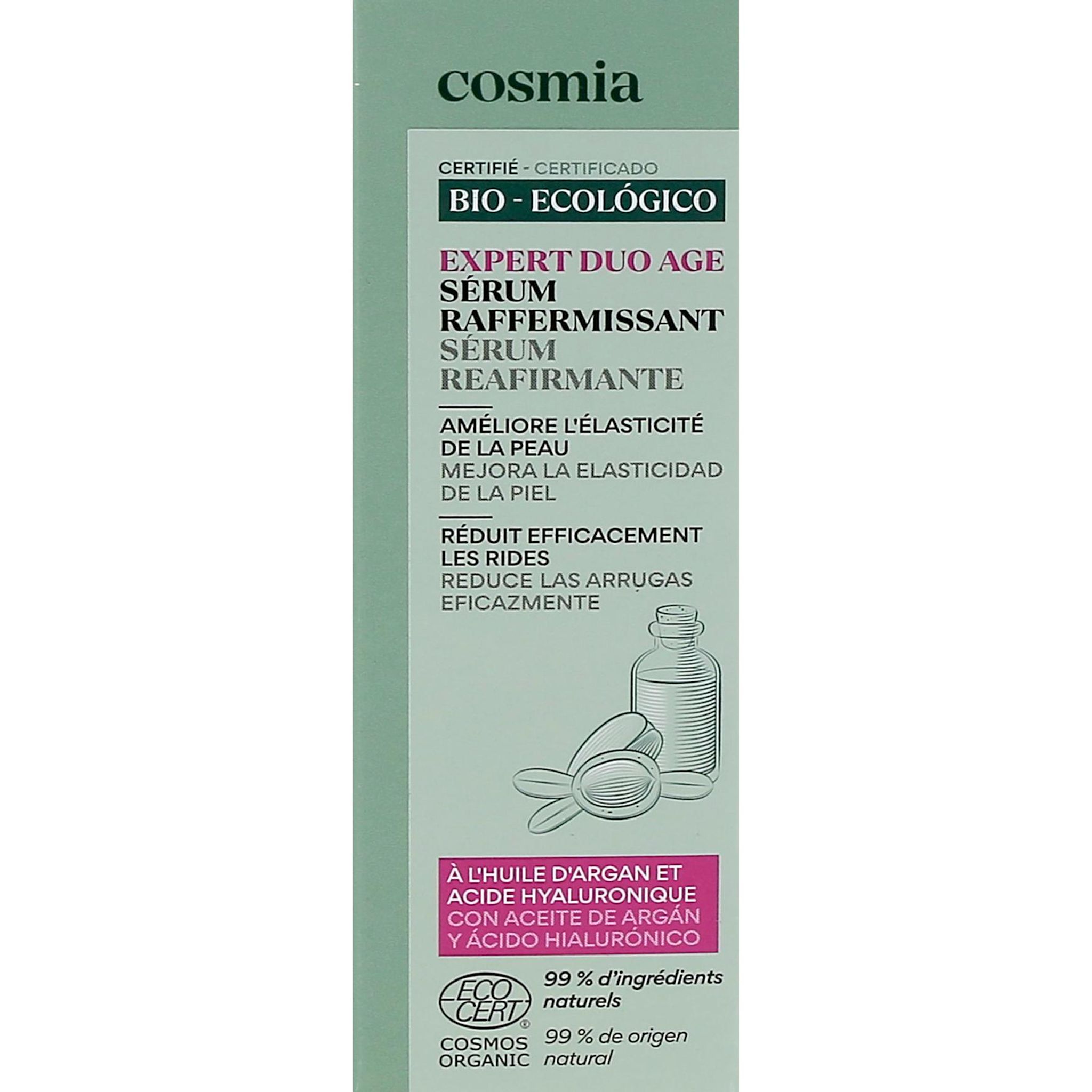 Voir la diapositive 7 : COSMIA BIO Expert duo âge Sérum raffermissant bio à l'huile d'argan et acide hyaluronique 30ml