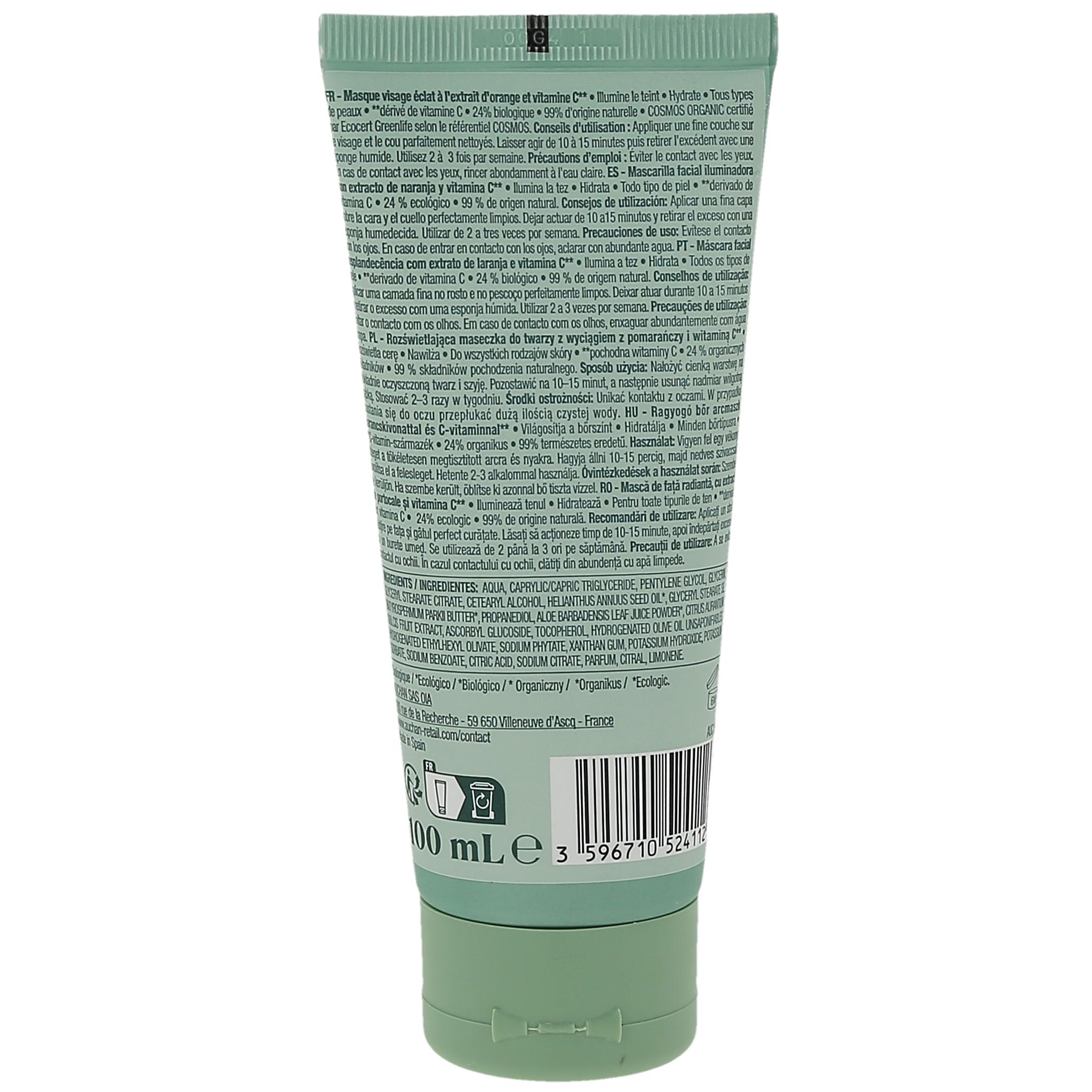 Voir la diapositive 3 : COSMIA BIO Cosmos Glow masque visage éclat à l'extrait d'orange & vitamine C 100ml