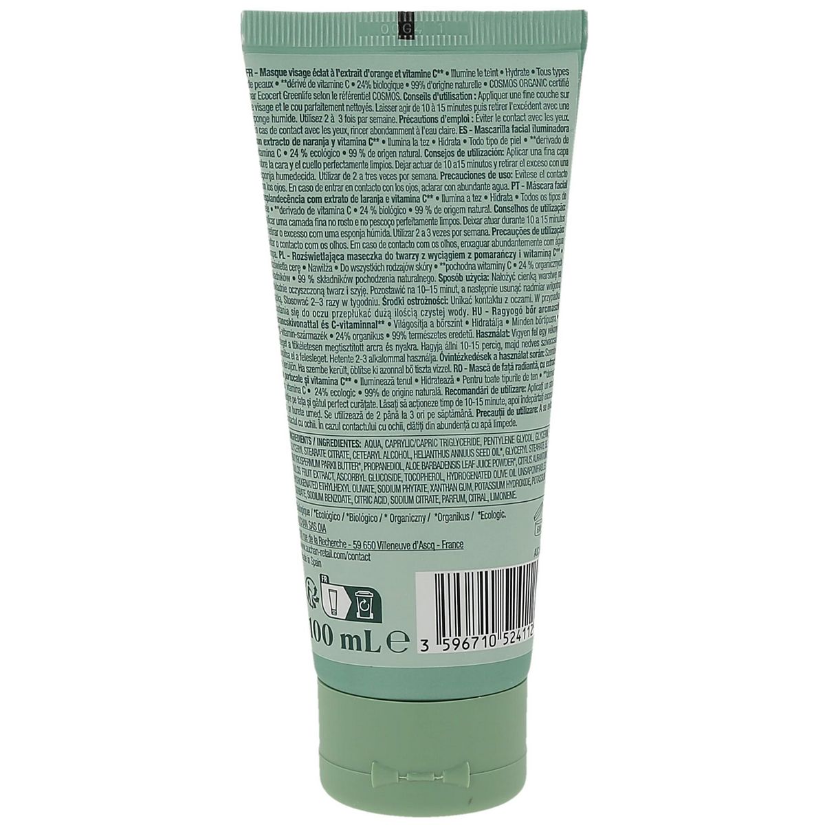 COSMIA BIO Glow masque visage éclat à l'extrait d'orange & vitamine C 100ml