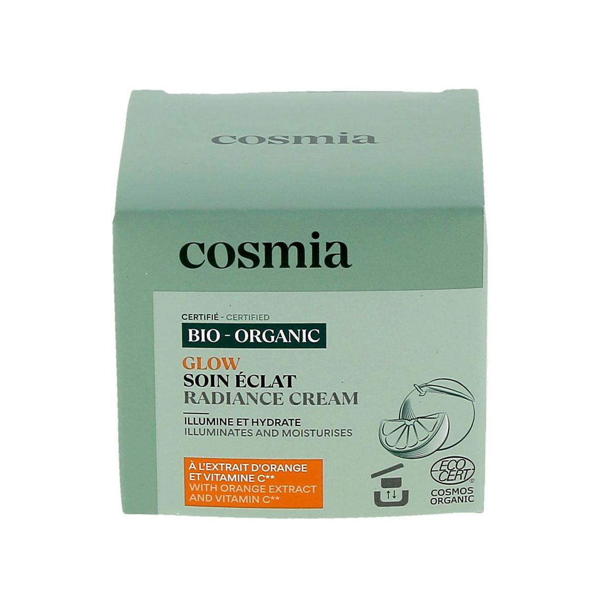 COSMIA BIO Glow Crème visage bio à l'extrait d'orange et vitamine C Pot rechargeable  50ml