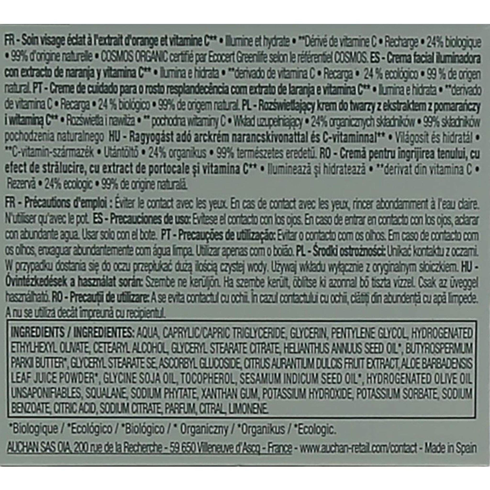 Voir la diapositive 3 : COSMIA BIO Glow Recharge crème visage bio à l'extrait d'orange et vitamine C 50ml