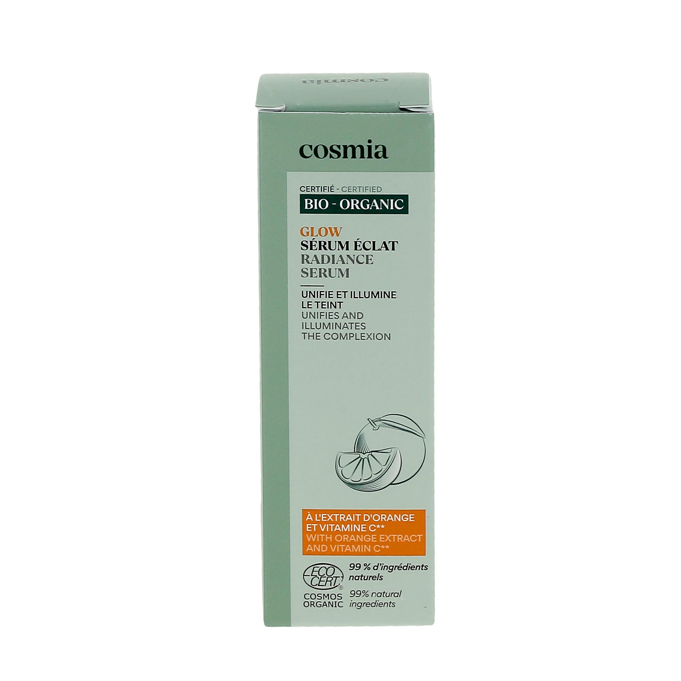 Voir la diapositive 2 : COSMIA BIO Glow Sérum visage bio à l'extrait d'orange et vitamine C 30ml