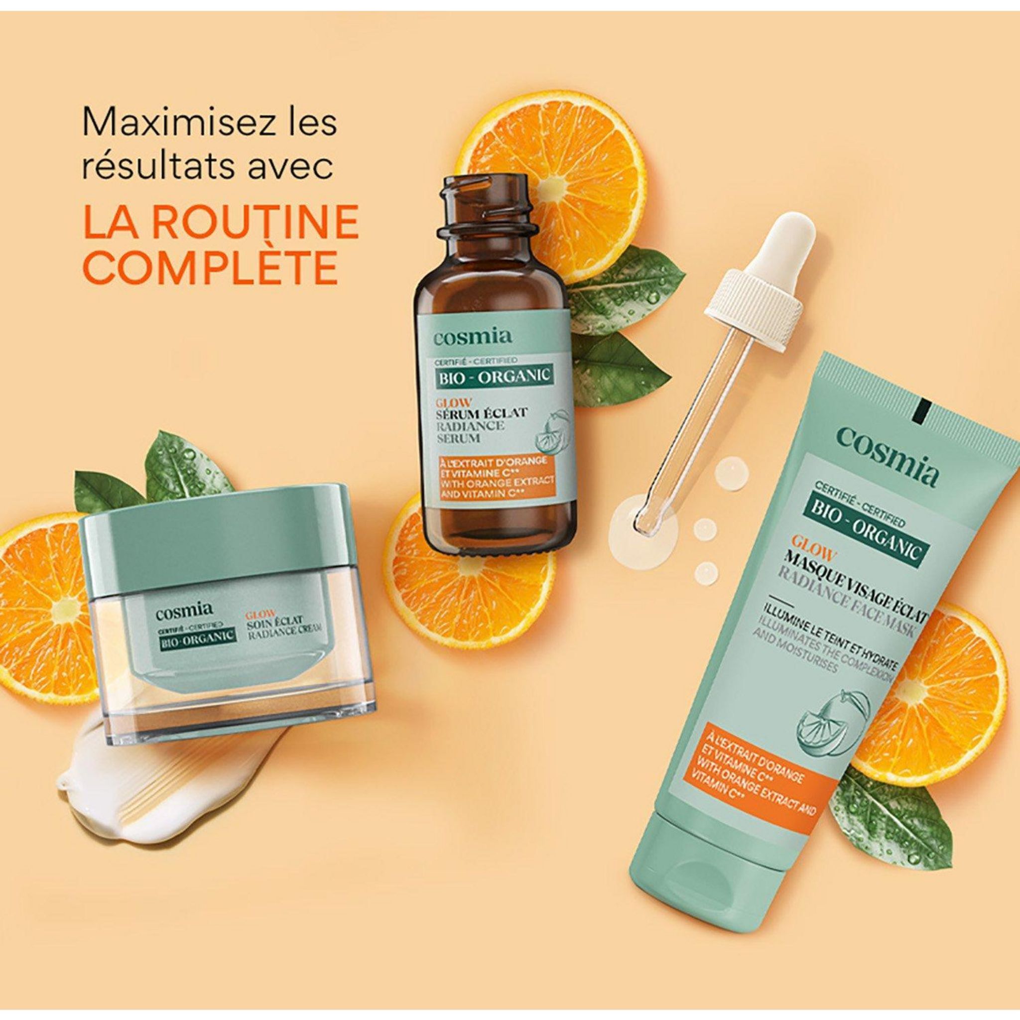Voir la diapositive 6 : COSMIA BIO Glow Sérum visage bio à l'extrait d'orange et vitamine C 30ml
