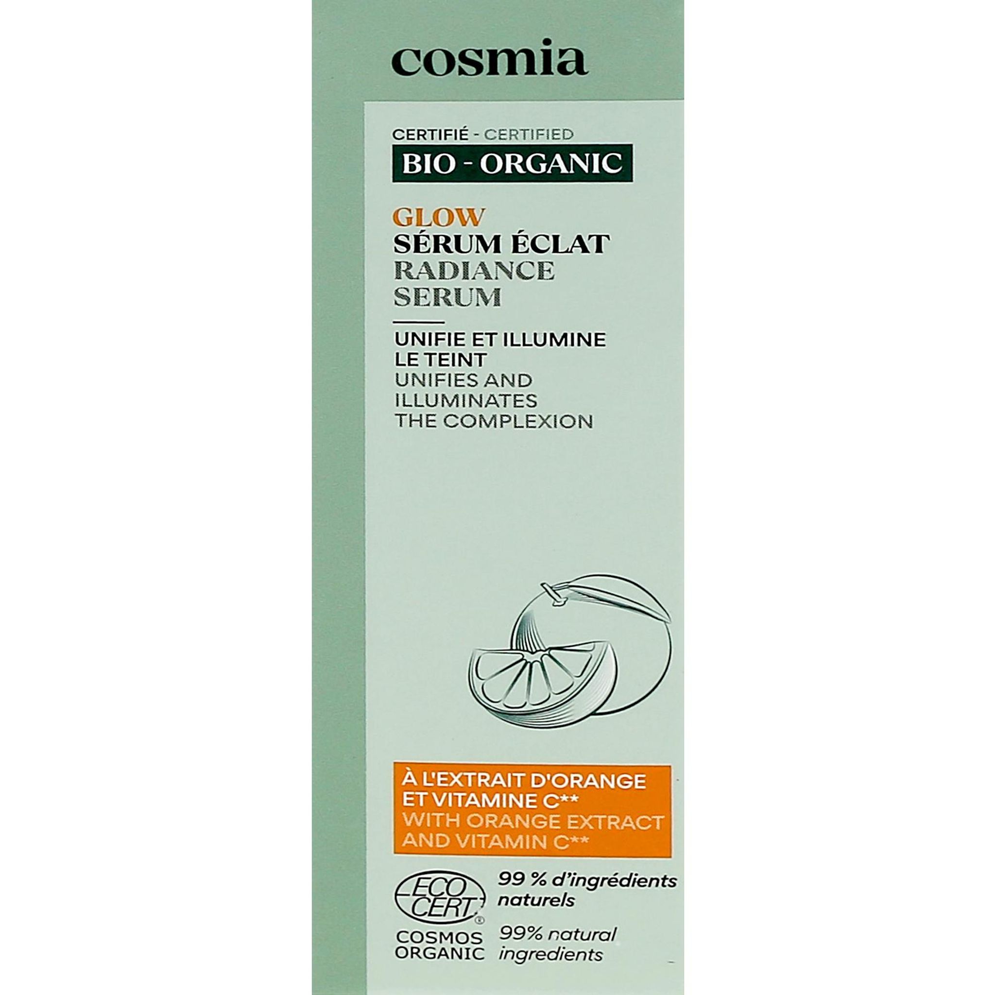 Voir la diapositive 5 : COSMIA BIO Glow Sérum visage bio à l'extrait d'orange et vitamine C 30ml