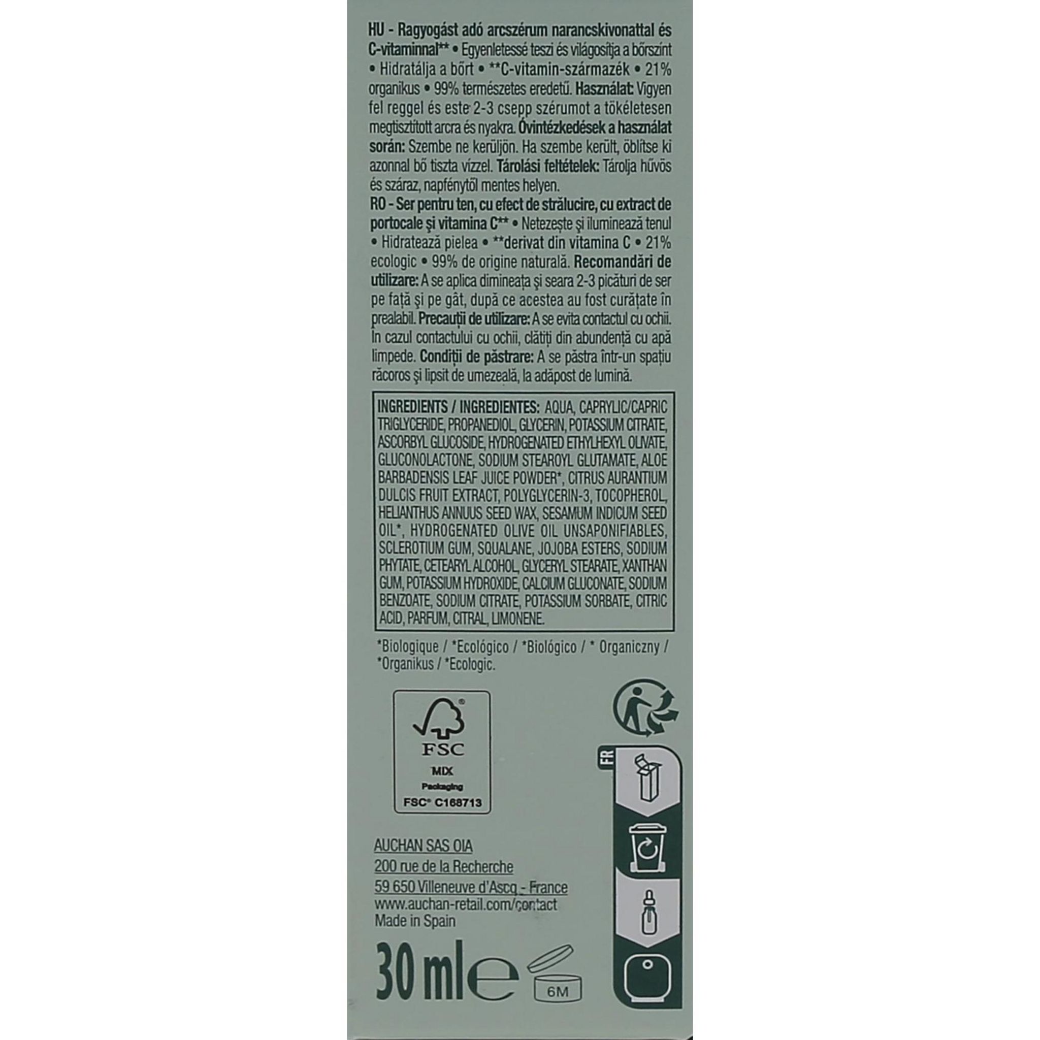 Voir la diapositive 8 : COSMIA BIO Glow Sérum visage bio à l'extrait d'orange et vitamine C 30ml