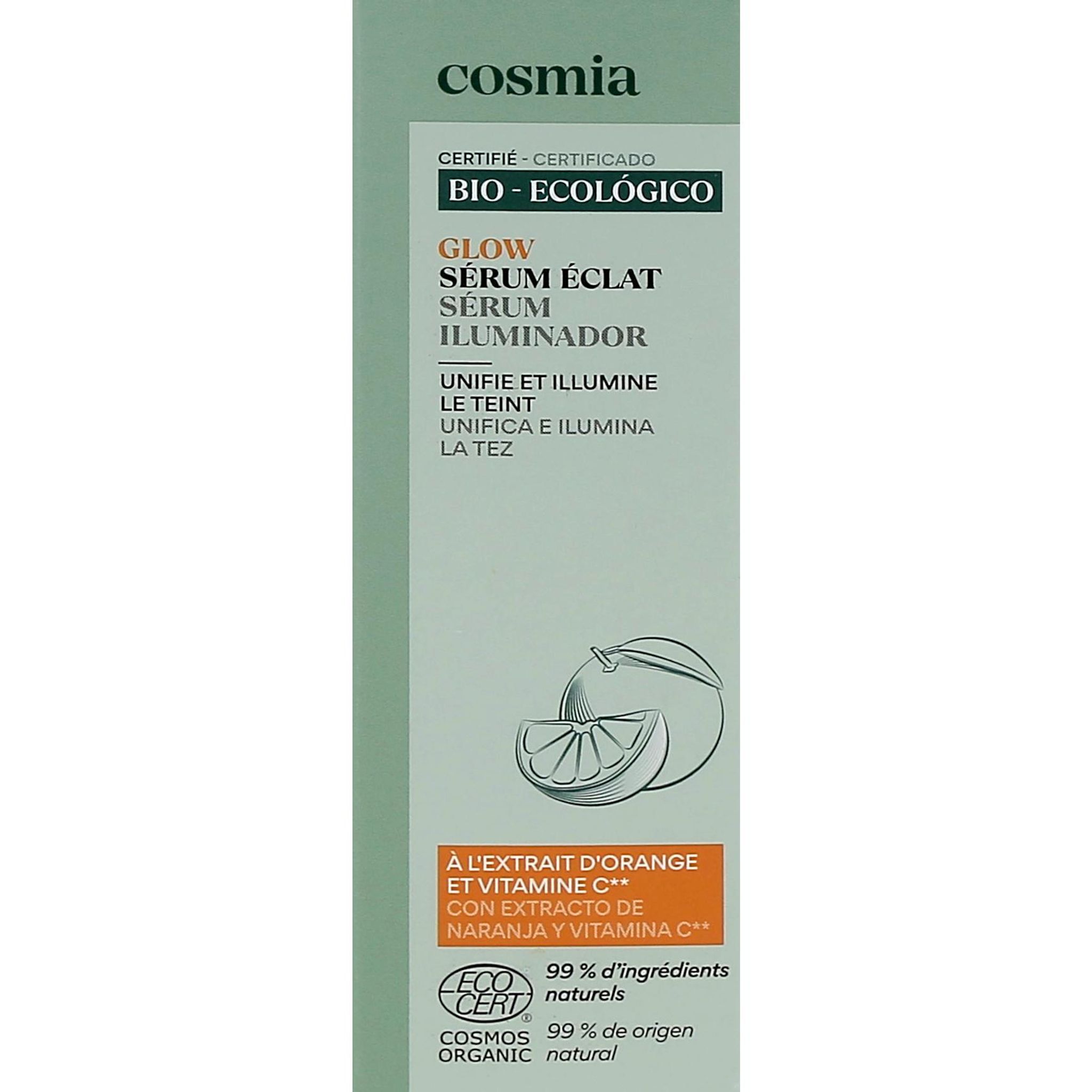 Voir la diapositive 7 : COSMIA BIO Glow Sérum visage bio à l'extrait d'orange et vitamine C 30ml