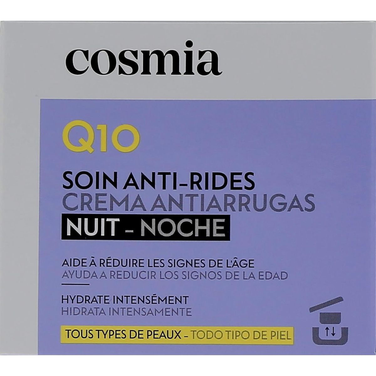 COSMIA Q10 Crème de nuit visage anti-rides tous types de peaux Pot rechargeable 50ml