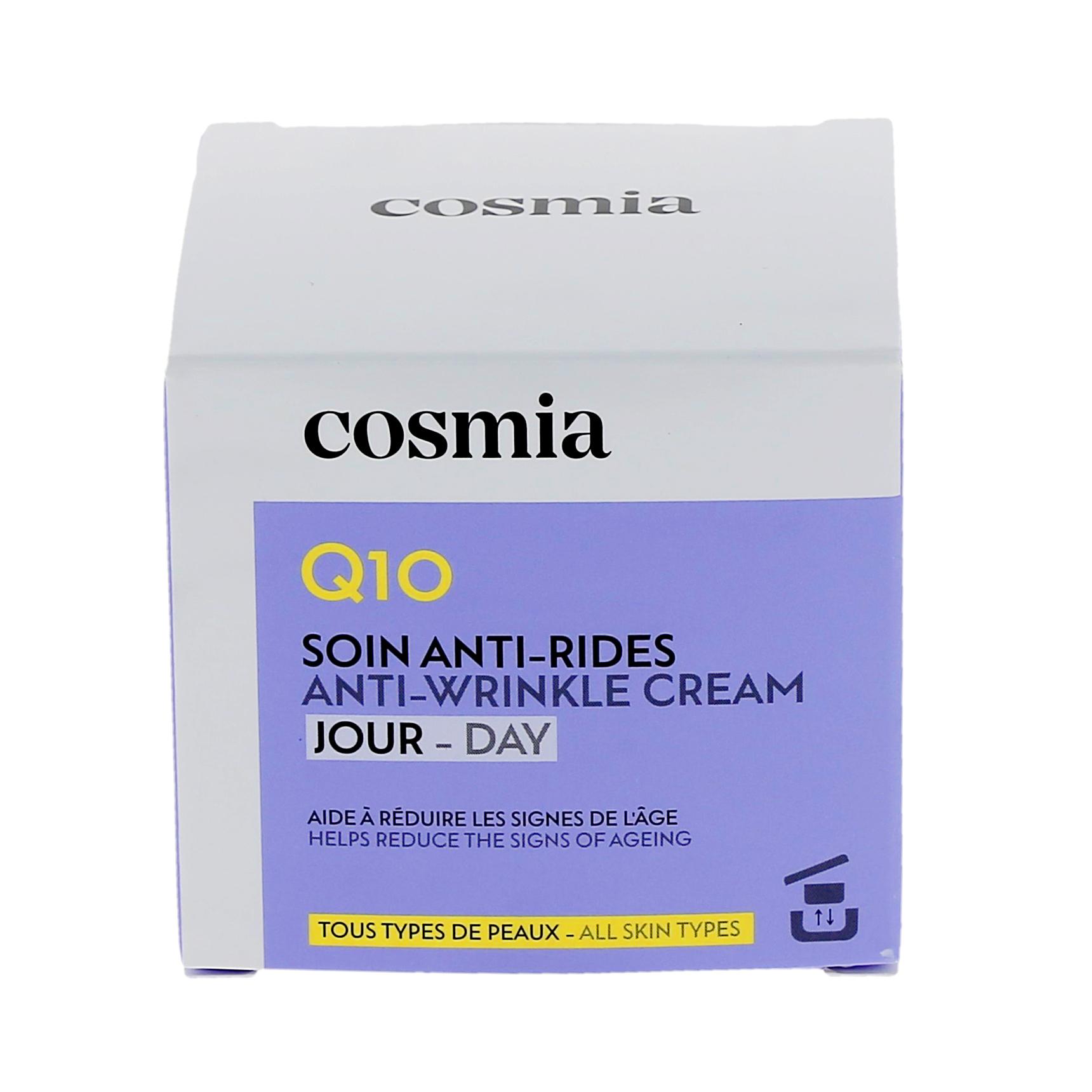 Voir la diapositive 2 : COSMIA Q10 Crème de jour visage anti-rides tous types de peaux Pot rechargeable 50ml