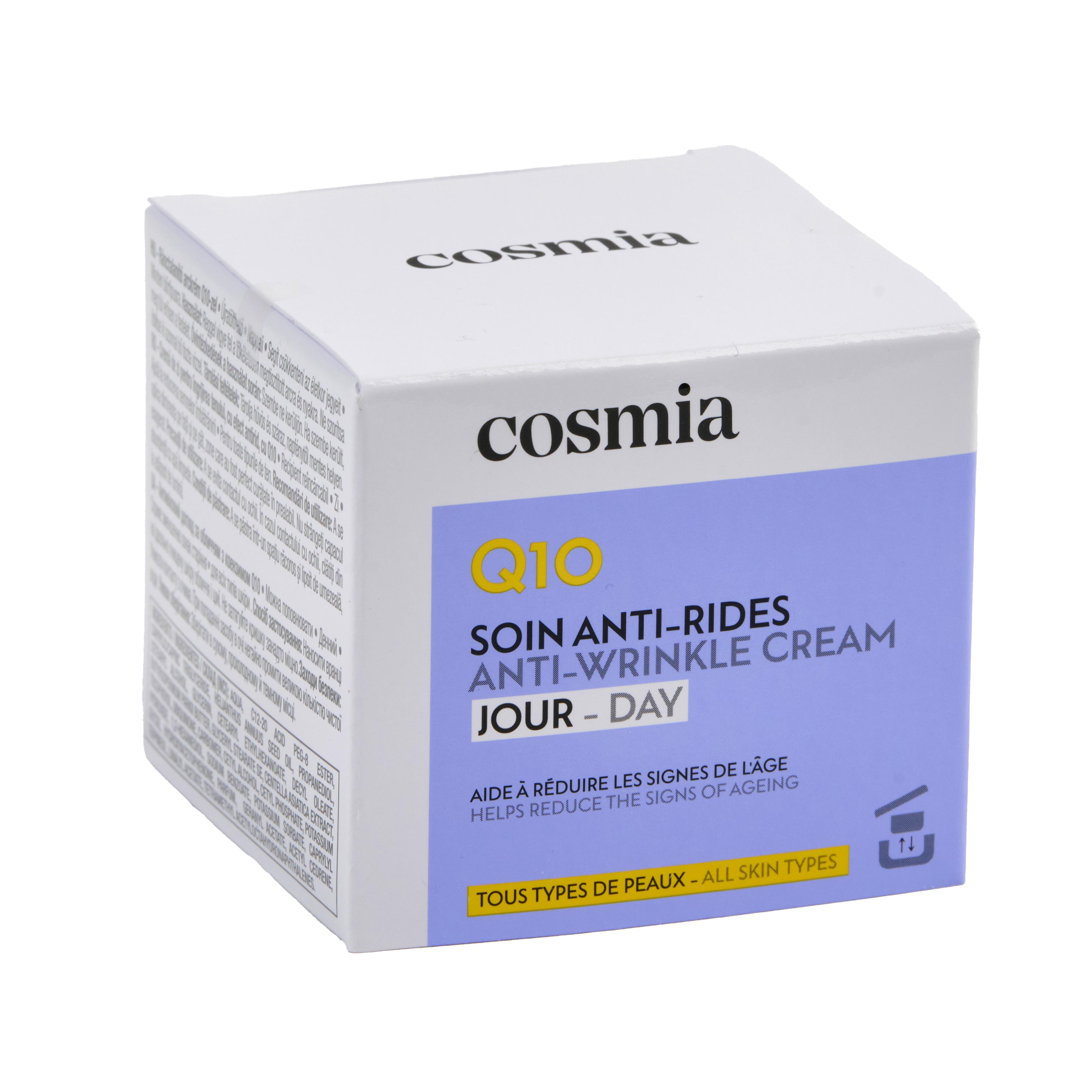 Voir la diapositive 5 : COSMIA Q10 Crème de jour visage anti-rides tous types de peaux Pot rechargeable 50ml