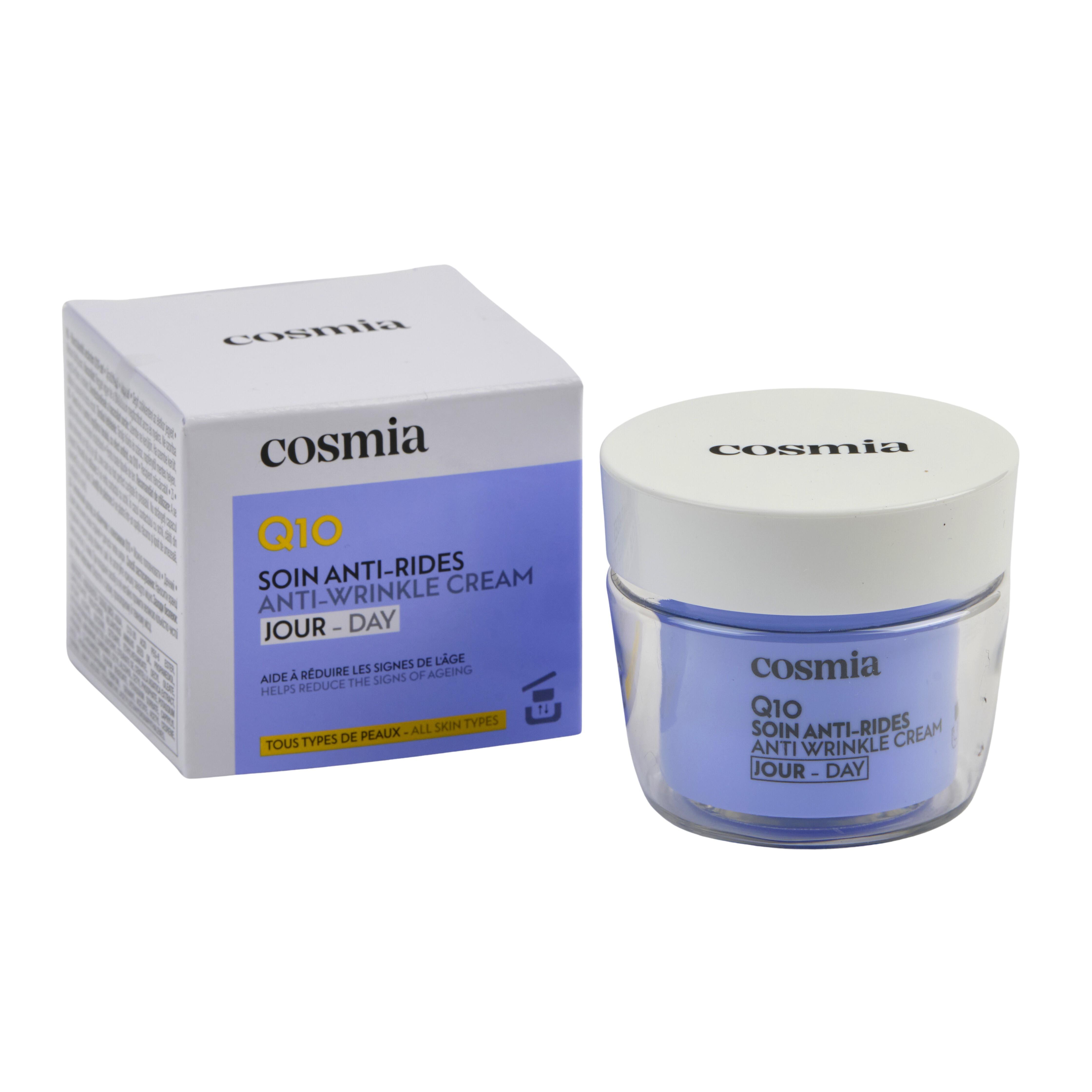 Voir la diapositive 6 : COSMIA Q10 Crème de jour visage anti-rides tous types de peaux Pot rechargeable 50ml