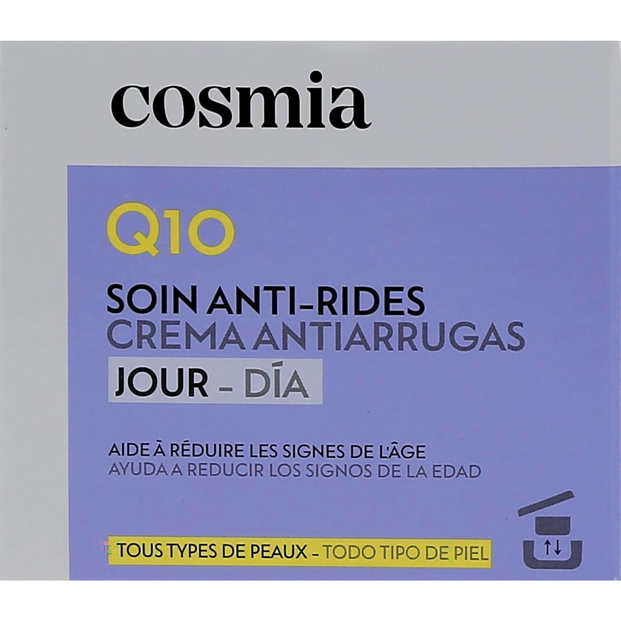 Voir la diapositive 7 : COSMIA Q10 Crème de jour visage anti-rides tous types de peaux Pot rechargeable 50ml